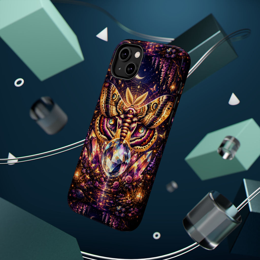 Mystic Moth Crystal Phone Case – Jewel-Toned MagSafe-Compatible Cover