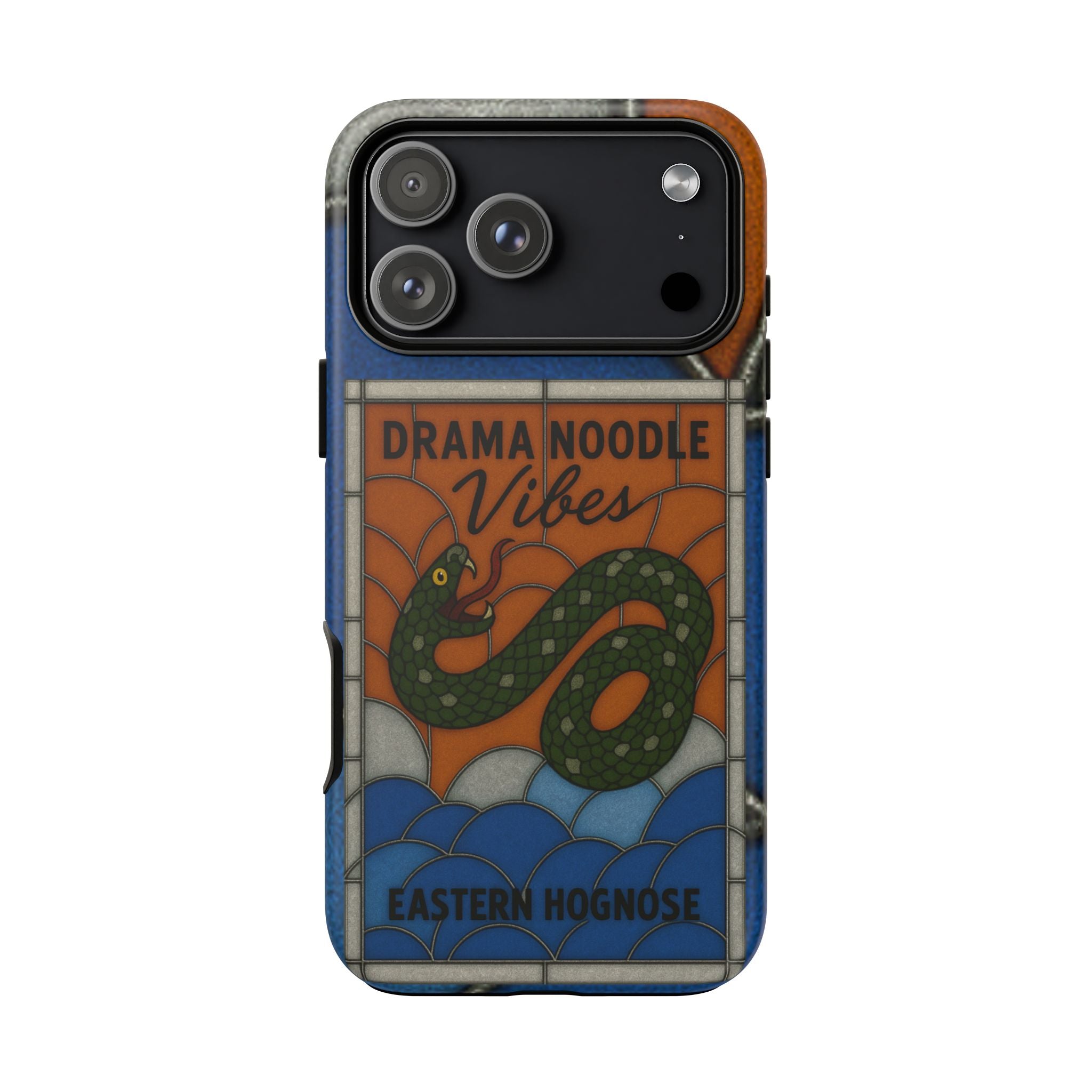 Stained Glass Snake Phone Case – Vibrant Drama Noodle Aesthetic Cover