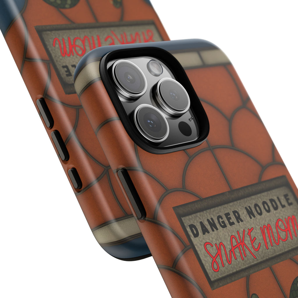 Danger Noodle Snake Mom Phone Case | Snakes Are Beautiful |Stained Glass Snake Art | Funny Snake Lover Gift |  Reptile Mom Phone Cover