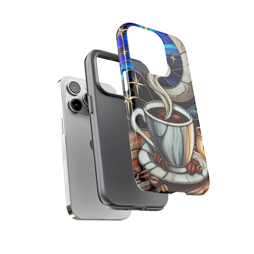 Stained Glass Coffee Phone Case – Cozy Artistic Design for Coffee Lovers