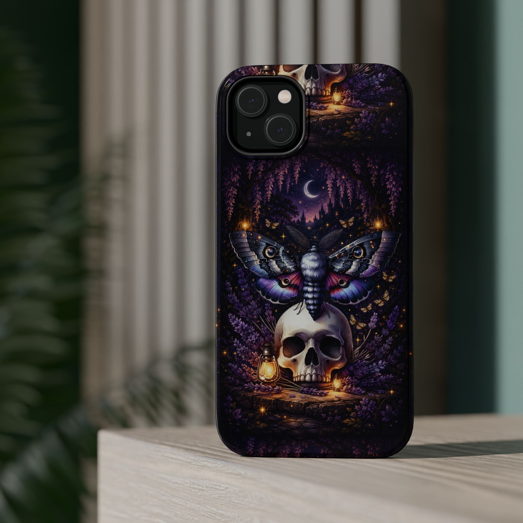 Moth & Skull Phone Case – Dark Mystical MagSafe-Compatible Cover