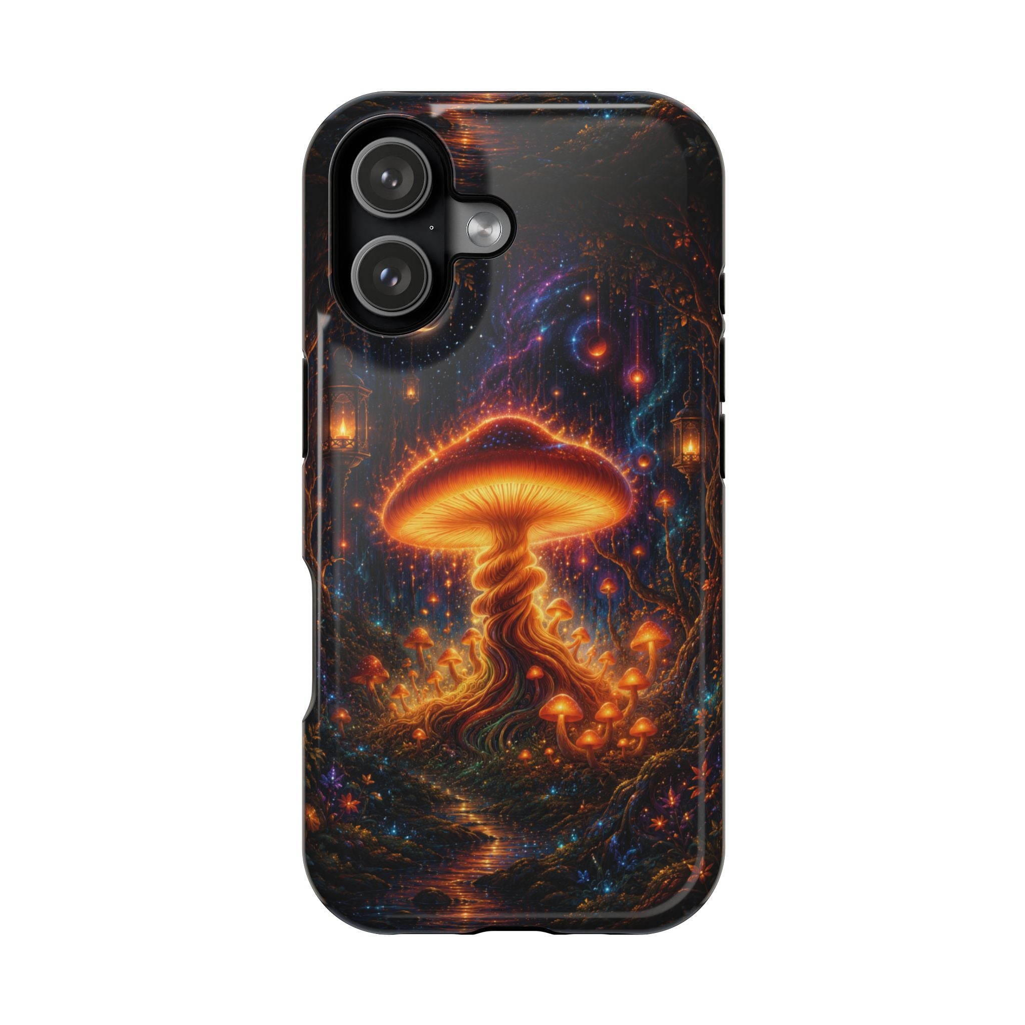 Psychedelic Glowing Mushroom Phone Case – MagSafe Galaxy Art Cover