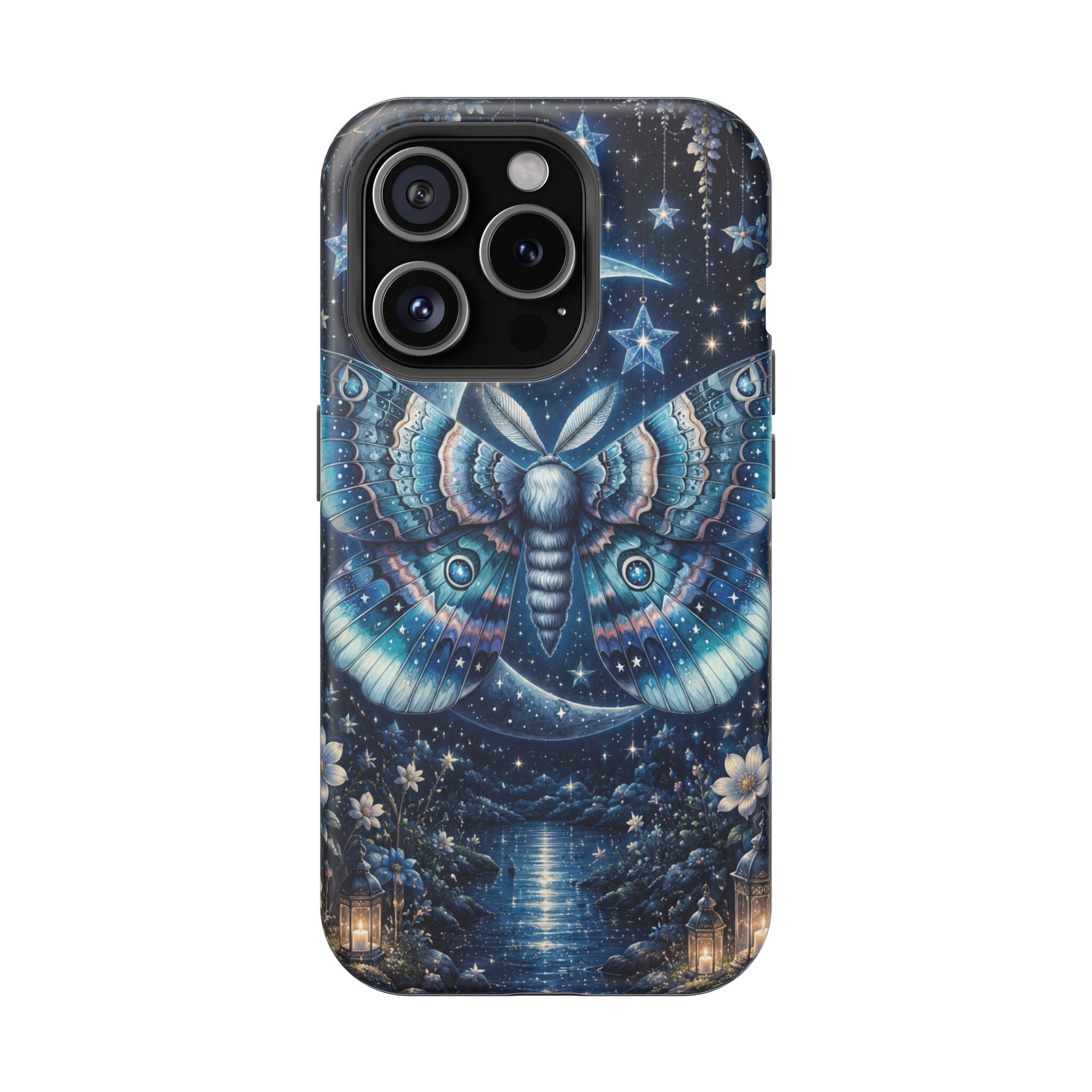 Mystic Moth Moon Phone Case – Night Sky MagSafe-Compatible Cover