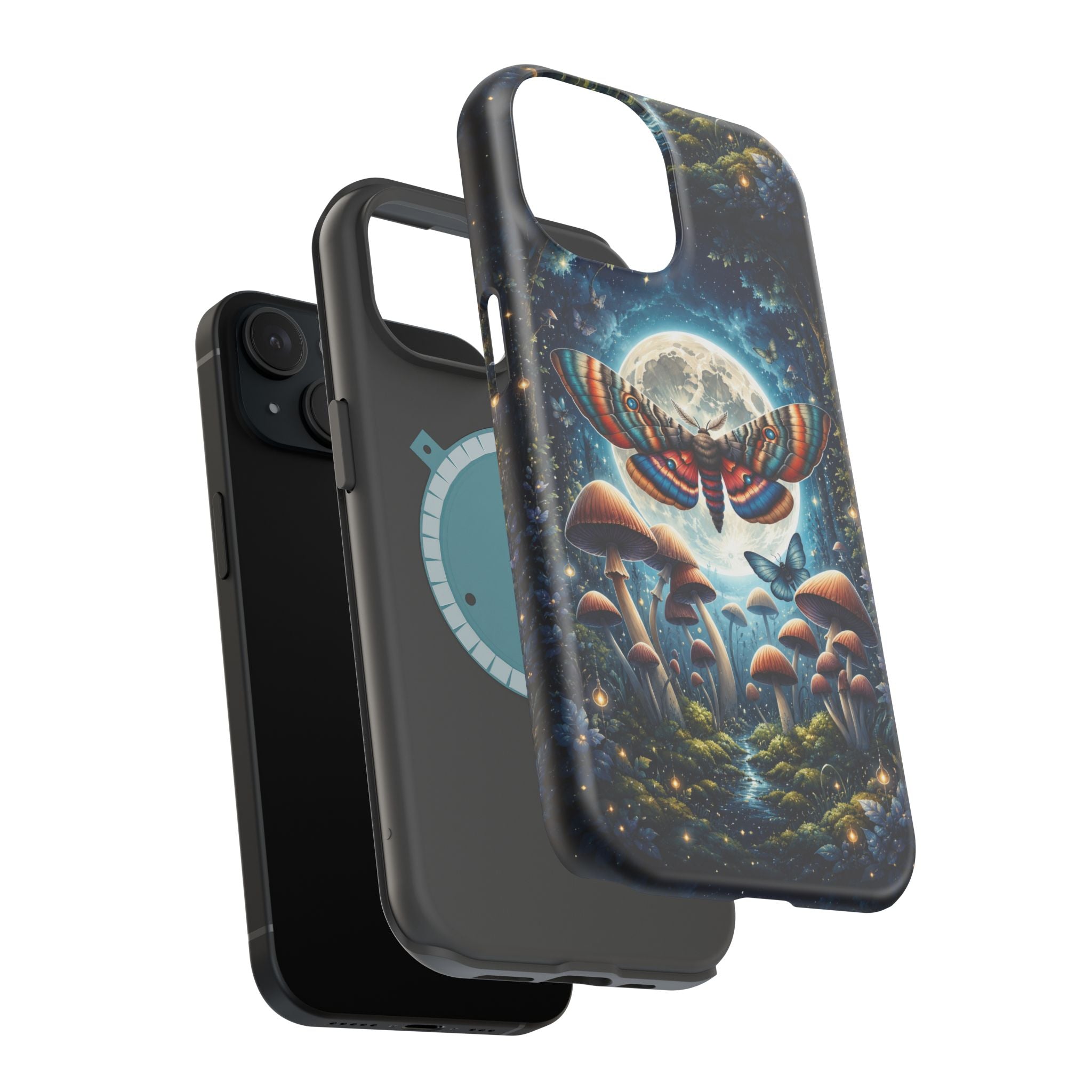 Mystic Moth Moon Phone Case – Whimsical MagSafe-Compatible Cover