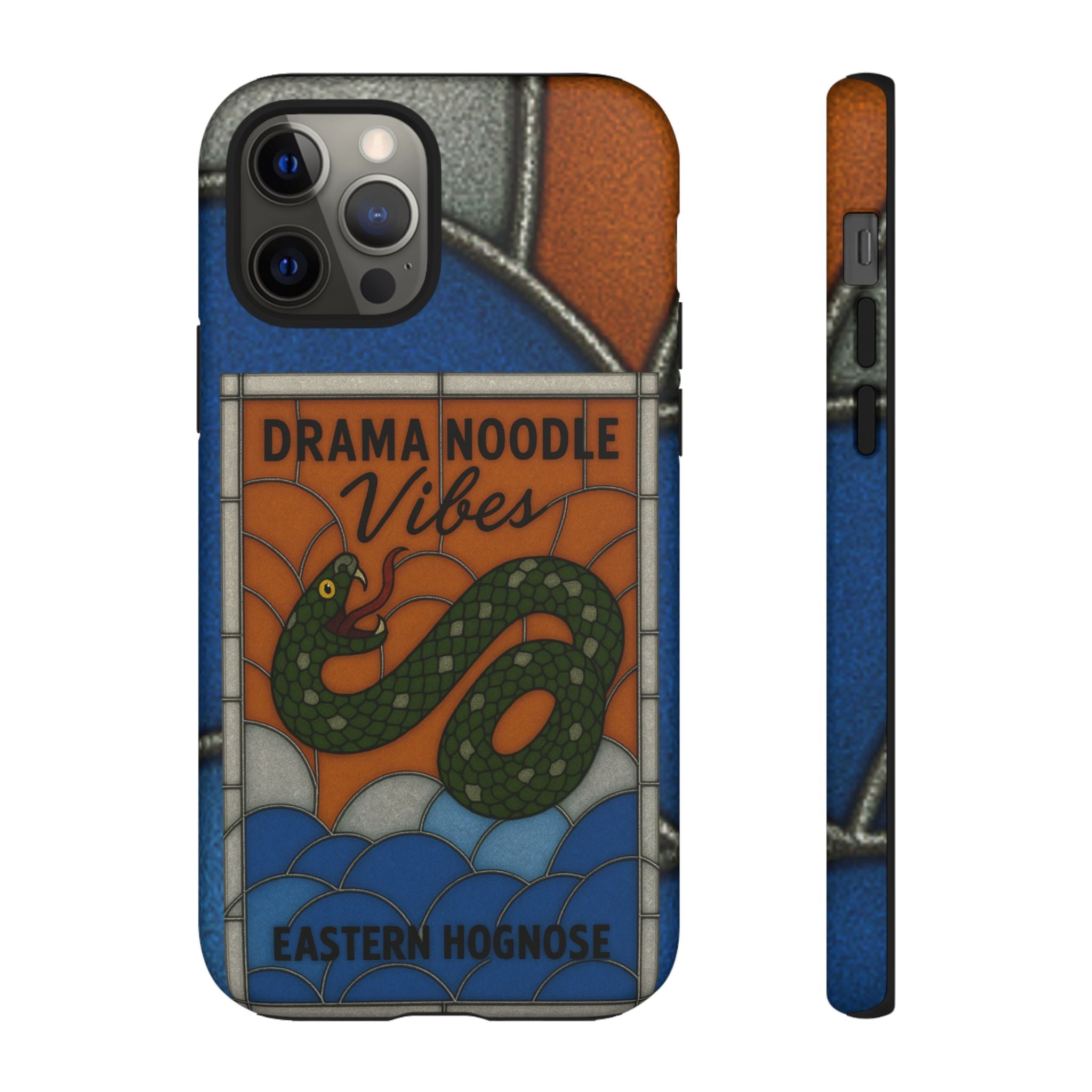 Stained Glass Snake Phone Case – Vibrant Drama Noodle Aesthetic Cover