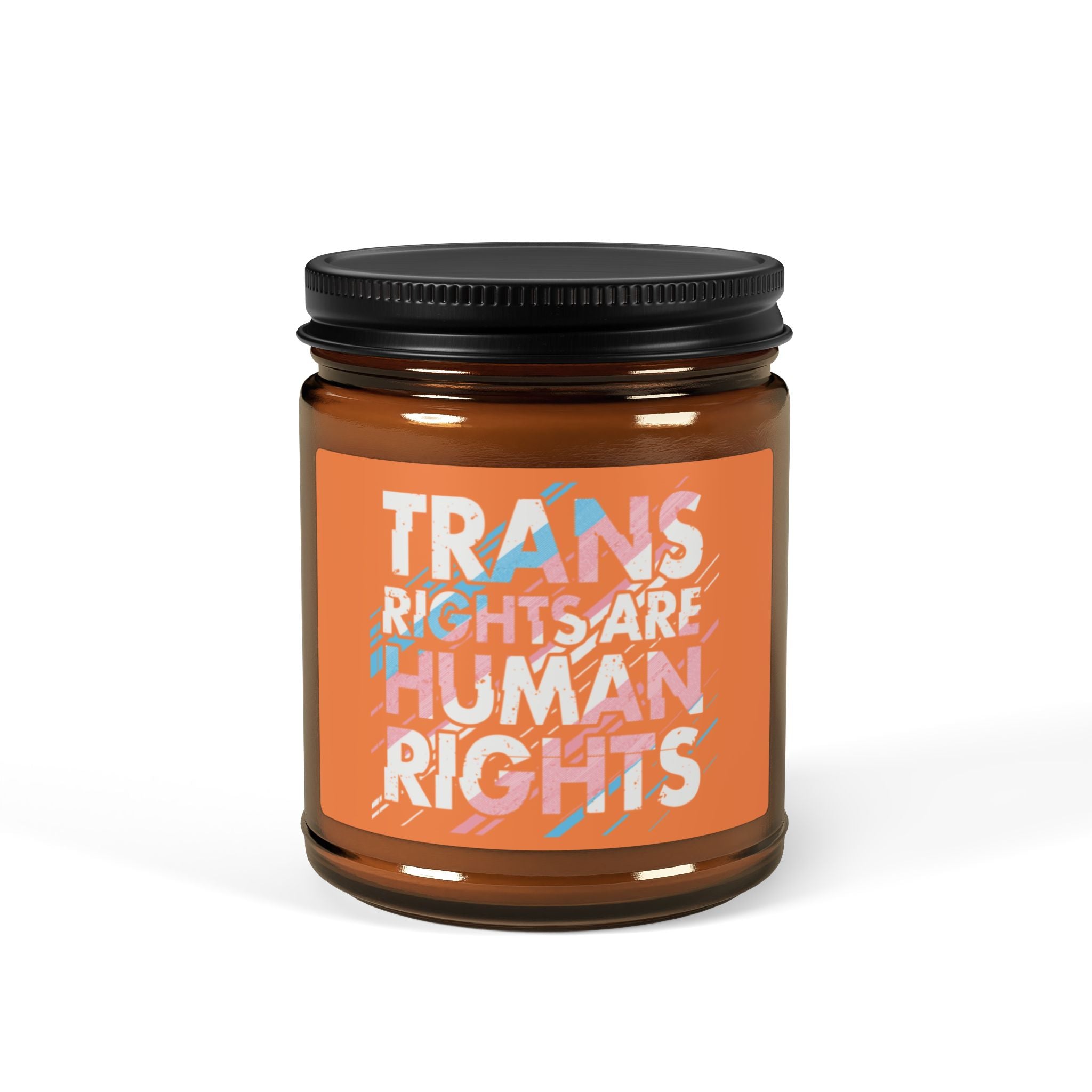 Trans Rights Are Human Rights Scented Soy Candle, LGBTQ Inclusive Statement Candle, Trans Community Gift For Friend, Pride Celebration Decor