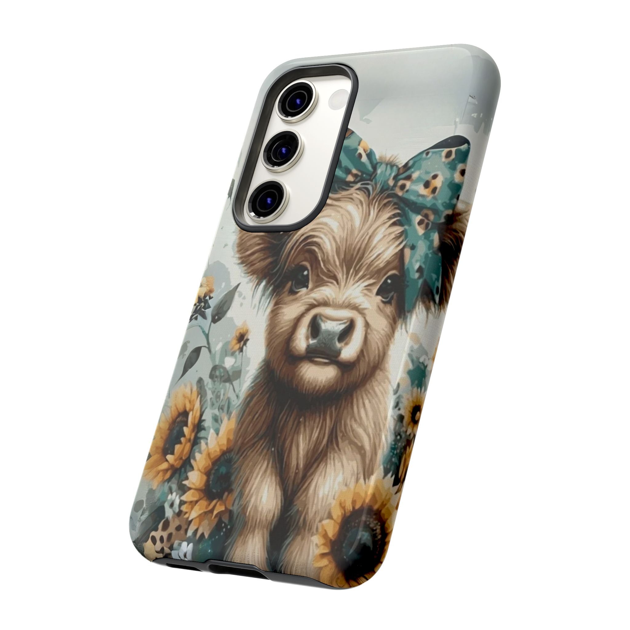 Adorable Cow Phone Case – Floral Farmhouse Design, Cute Animal Lover Gift