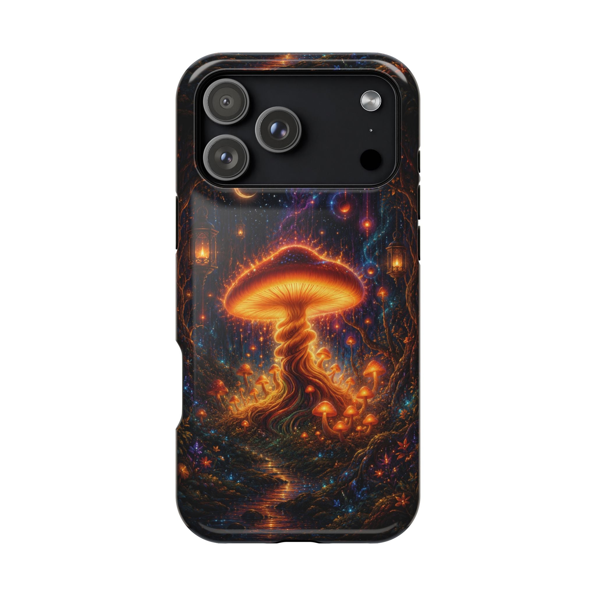 Psychedelic Glowing Mushroom Phone Case – MagSafe Galaxy Art Cover
