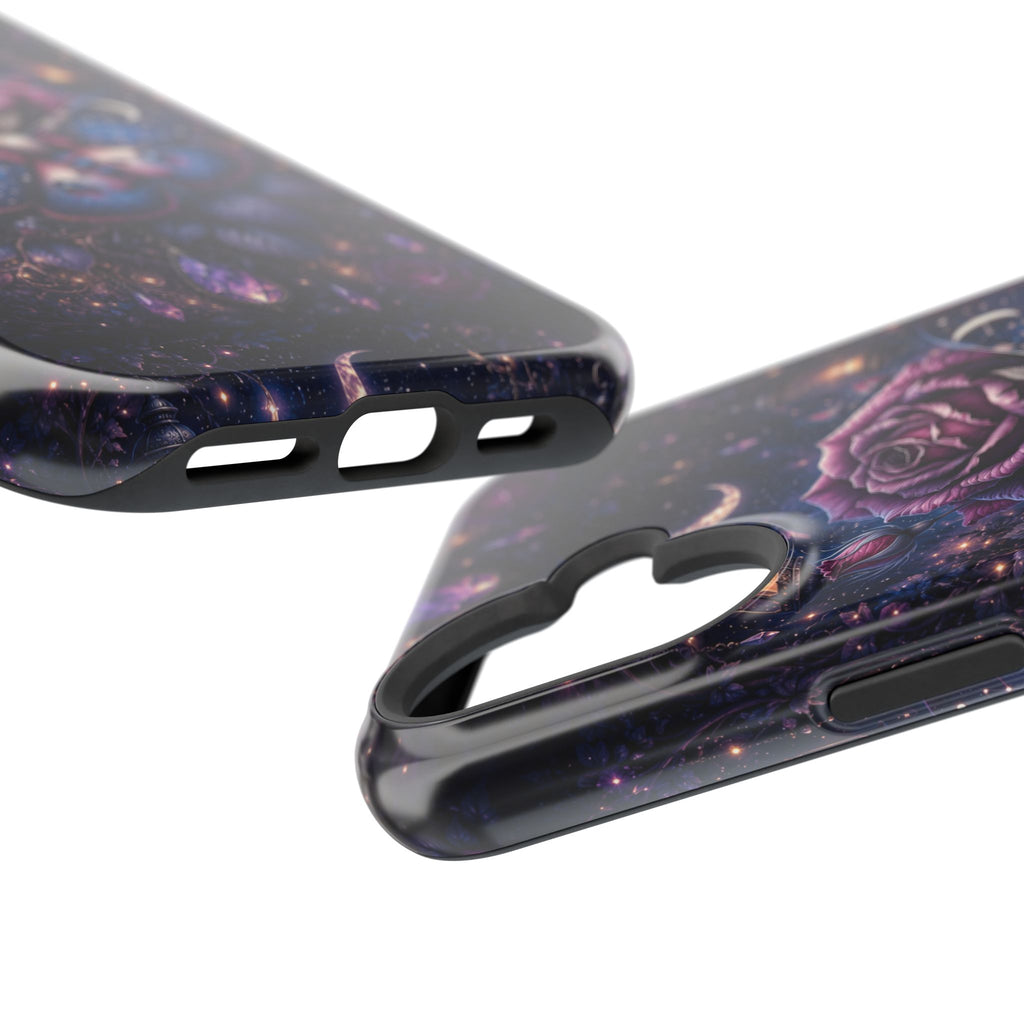 Mystical Rose & Moth Phone Case – Floral MagSafe-Compatible Cover