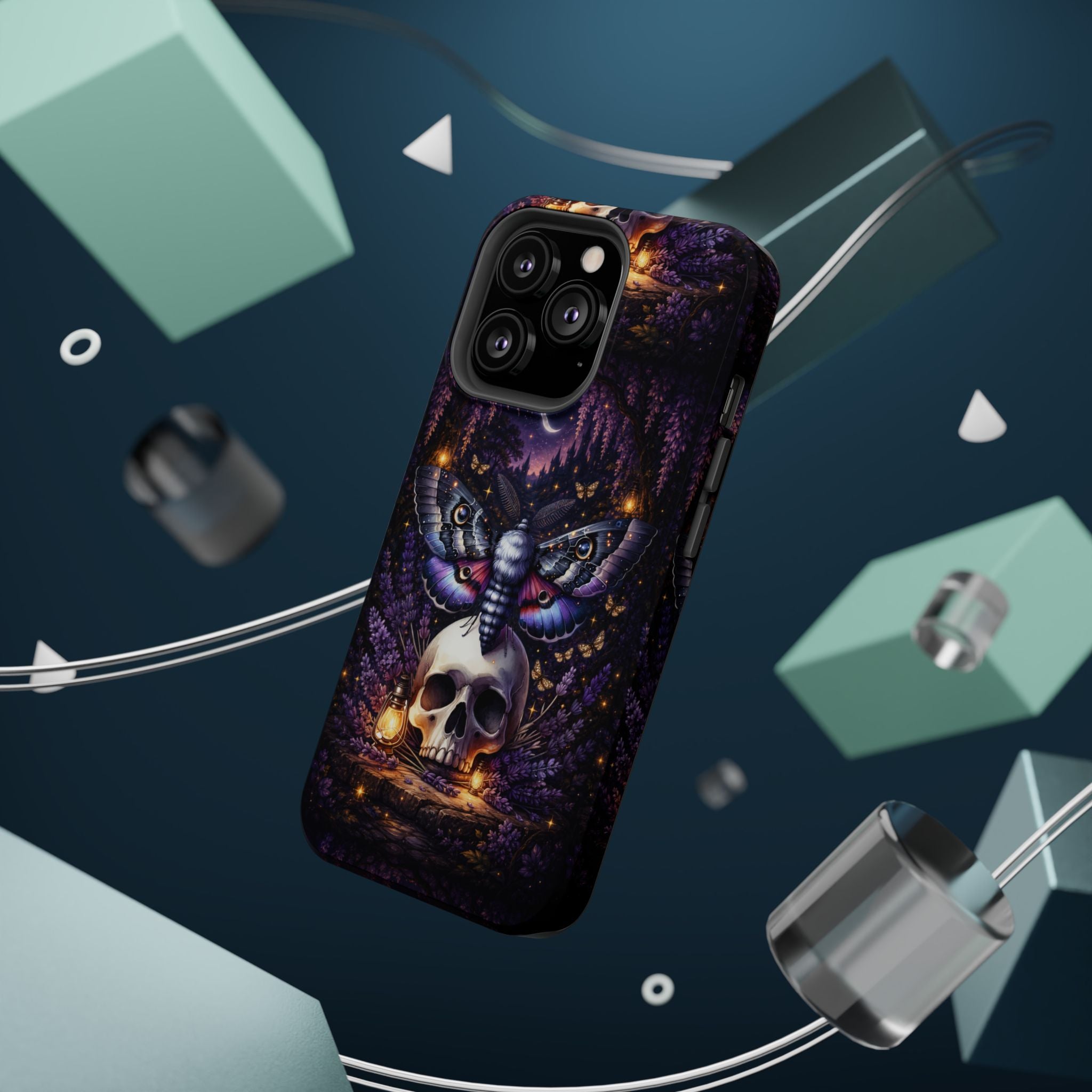 Moth & Skull Phone Case – Dark Mystical MagSafe-Compatible Cover
