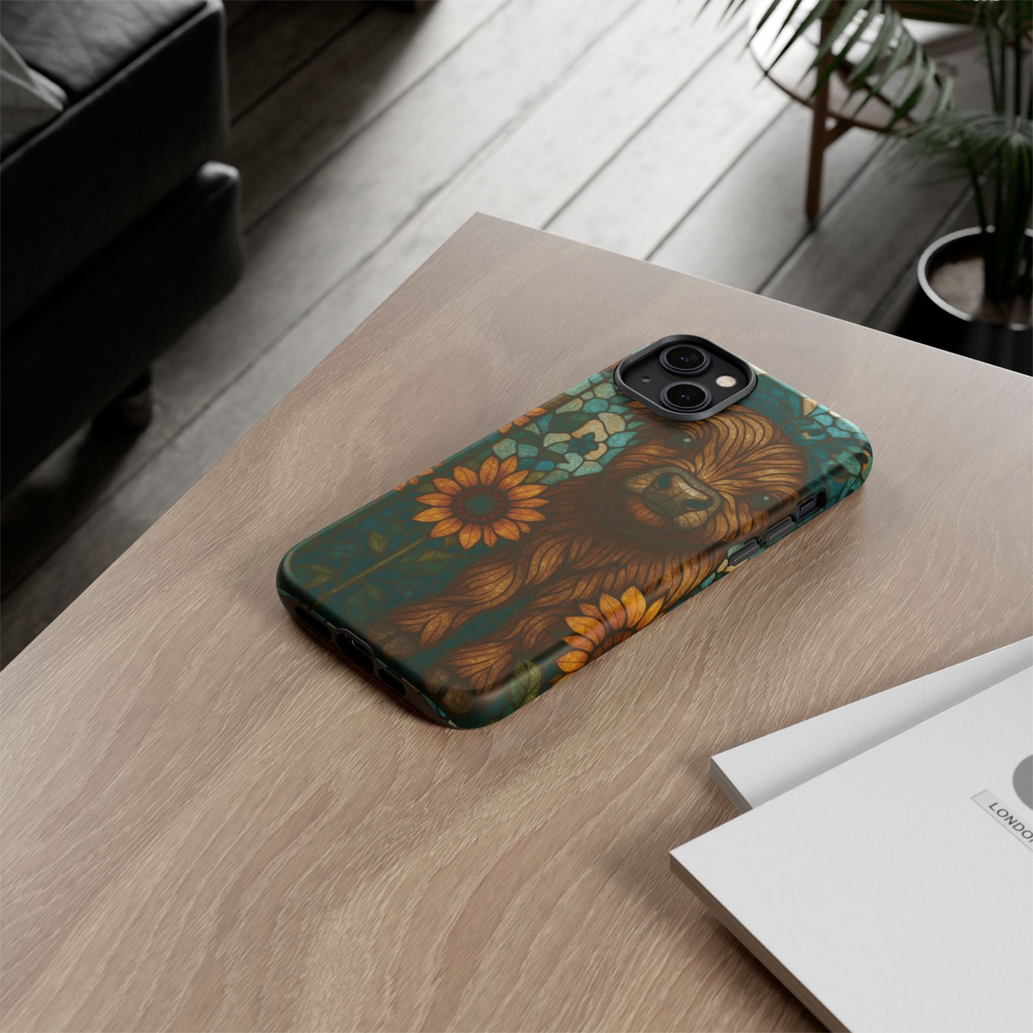 Stained Glass Baby Cow Phone Case – Sunflower Farmhouse Animal Design