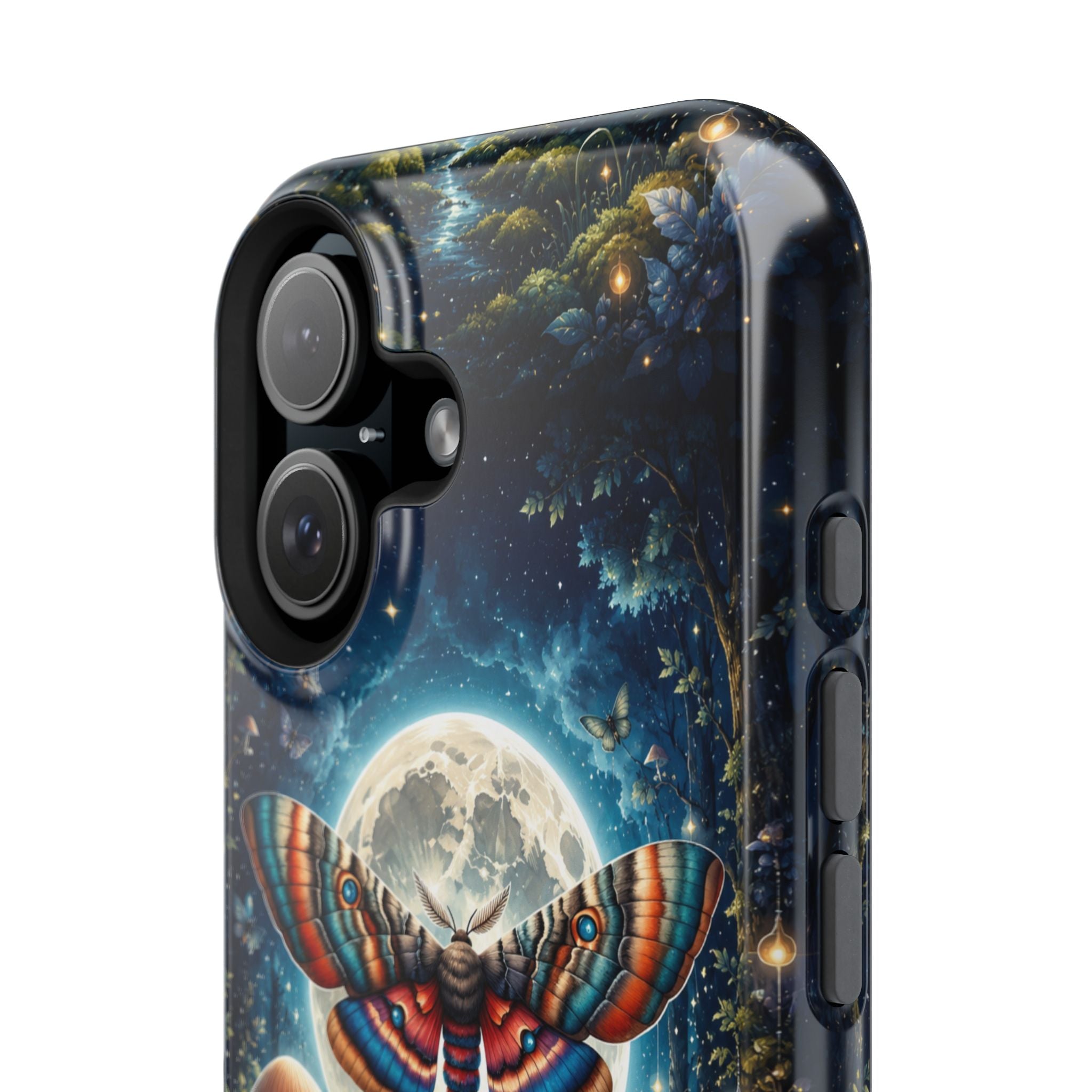 Mystic Moth Moon Phone Case – Whimsical MagSafe-Compatible Cover