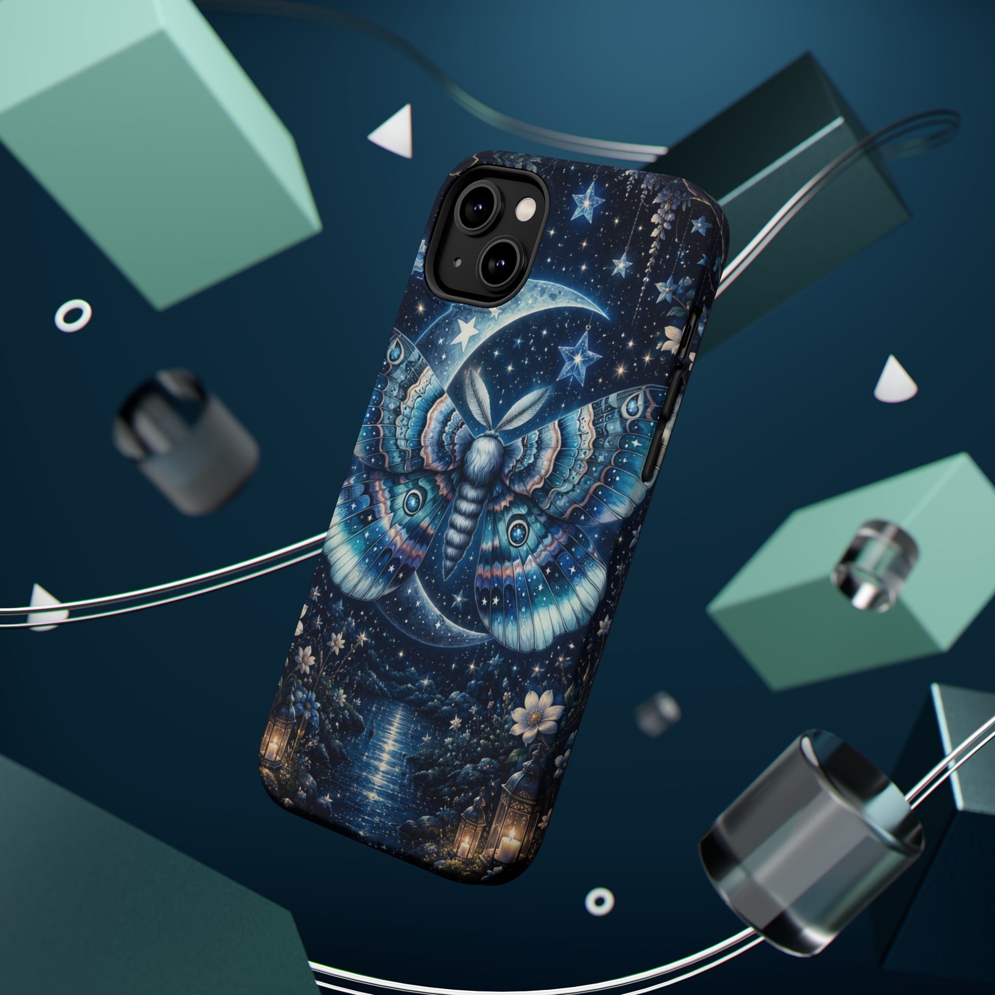 Mystic Moth Moon Phone Case – Night Sky MagSafe-Compatible Cover