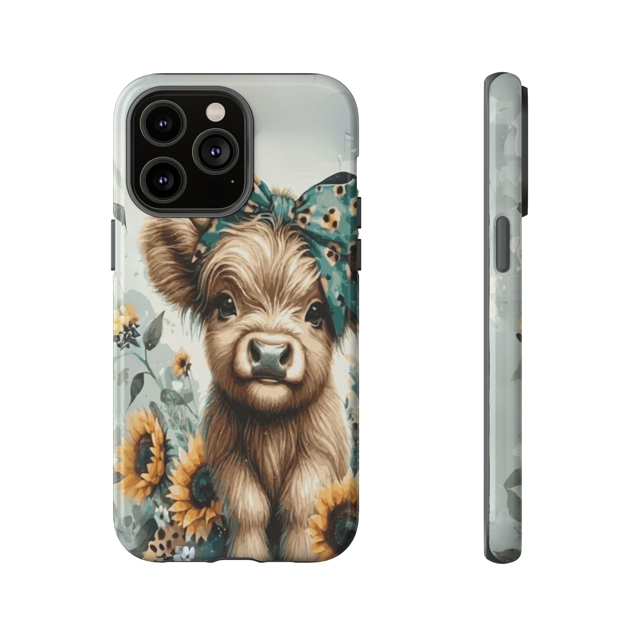 Adorable Cow Phone Case – Floral Farmhouse Design, Cute Animal Lover Gift