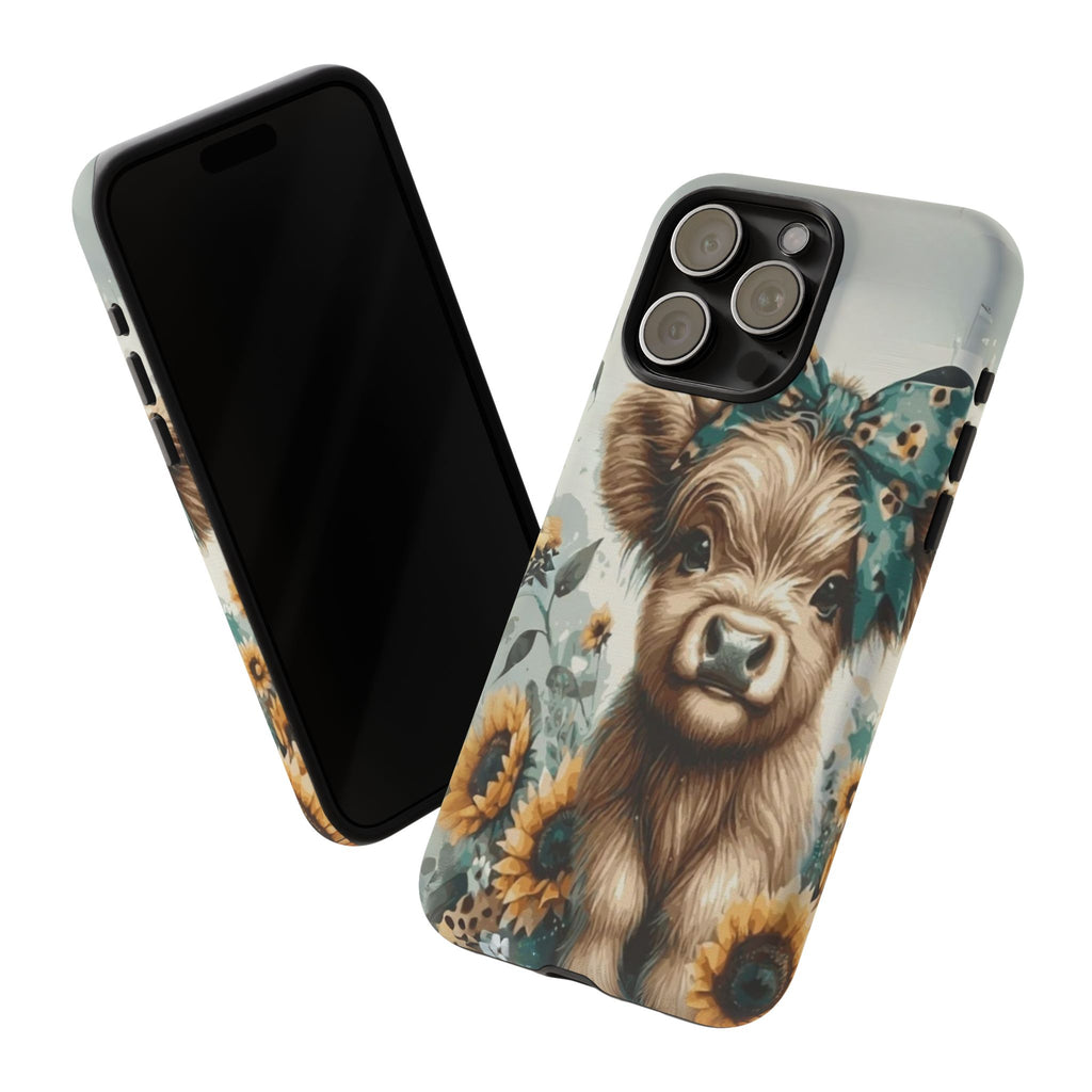Adorable Cow Phone Case – Floral Farmhouse Design, Cute Animal Lover Gift