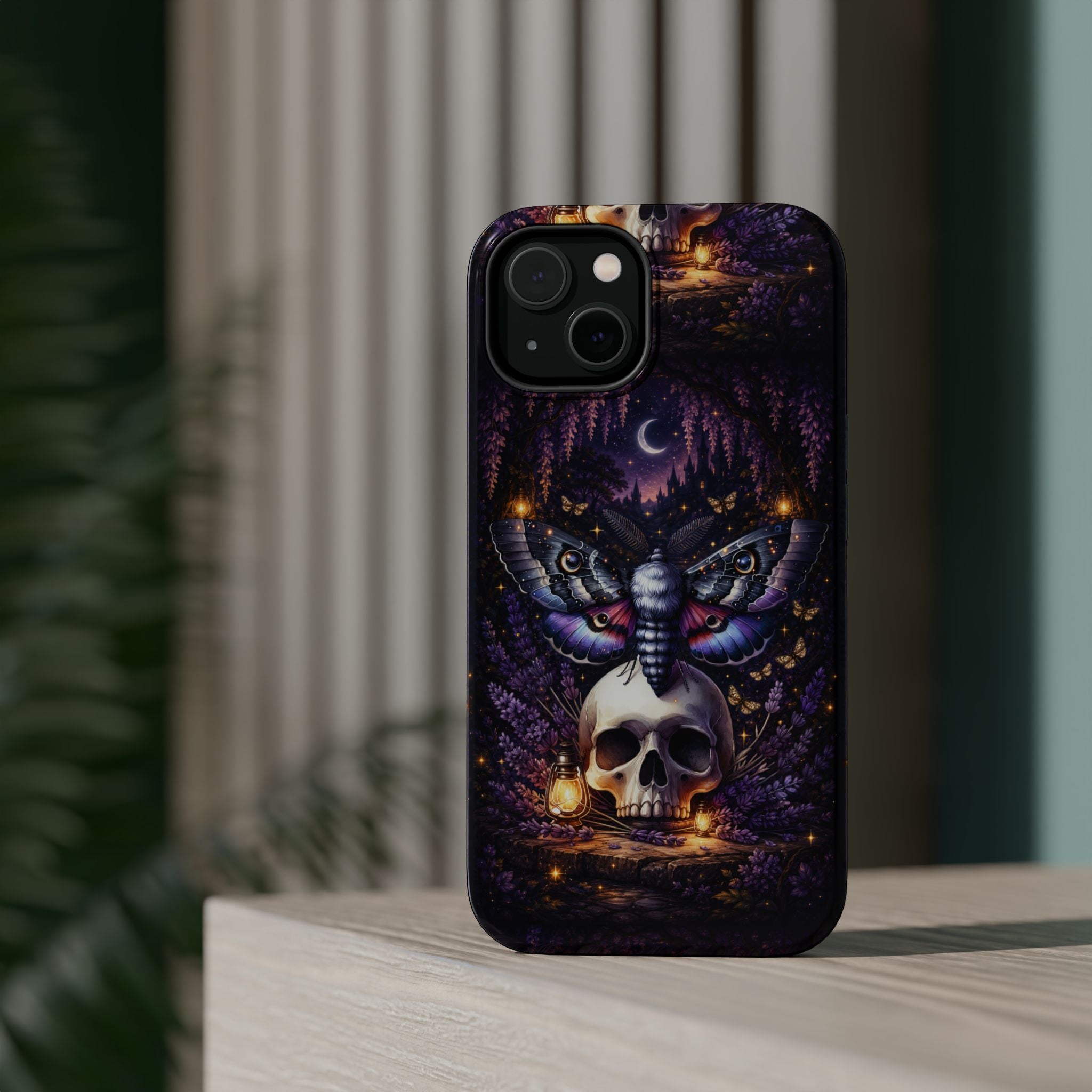 Moth & Skull Phone Case – Dark Mystical MagSafe-Compatible Cover