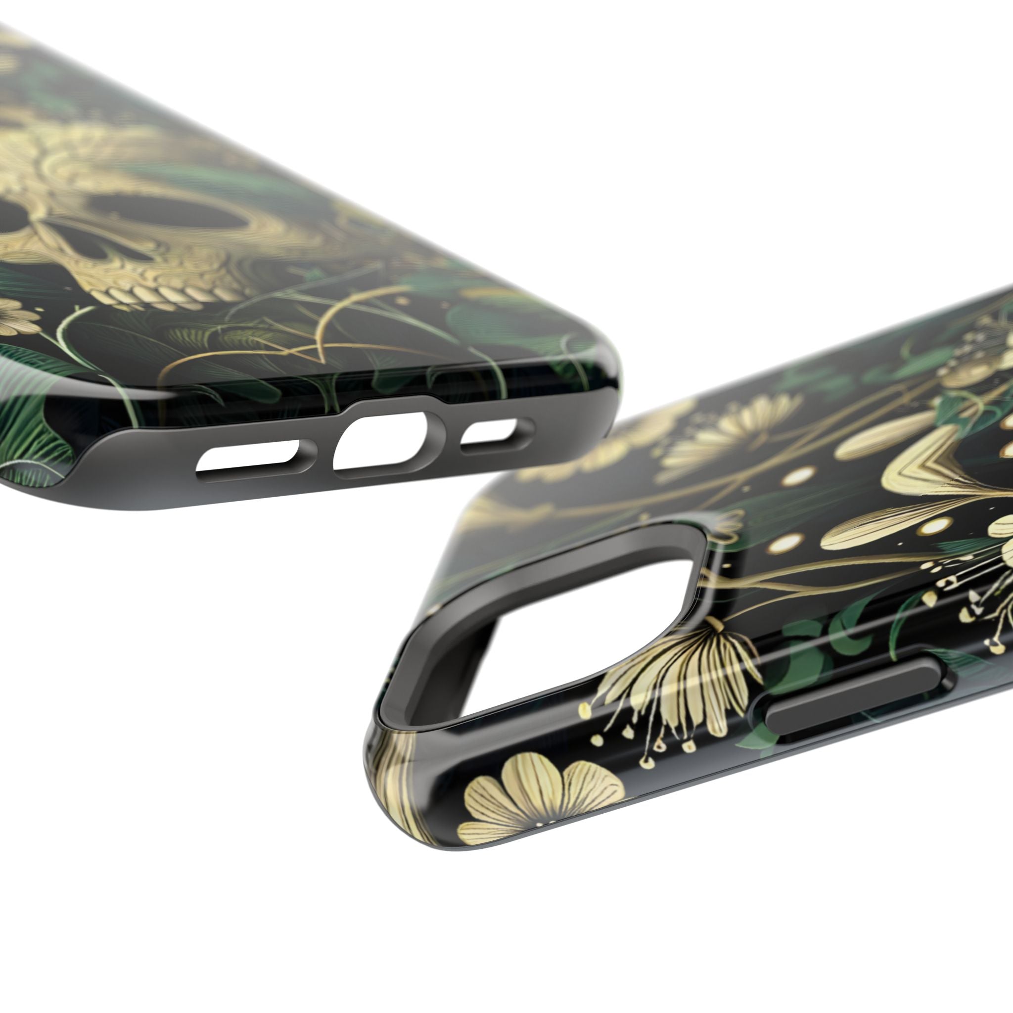 Floral Skull Phone Case – Botanical Gothic MagSafe-Compatible Cover