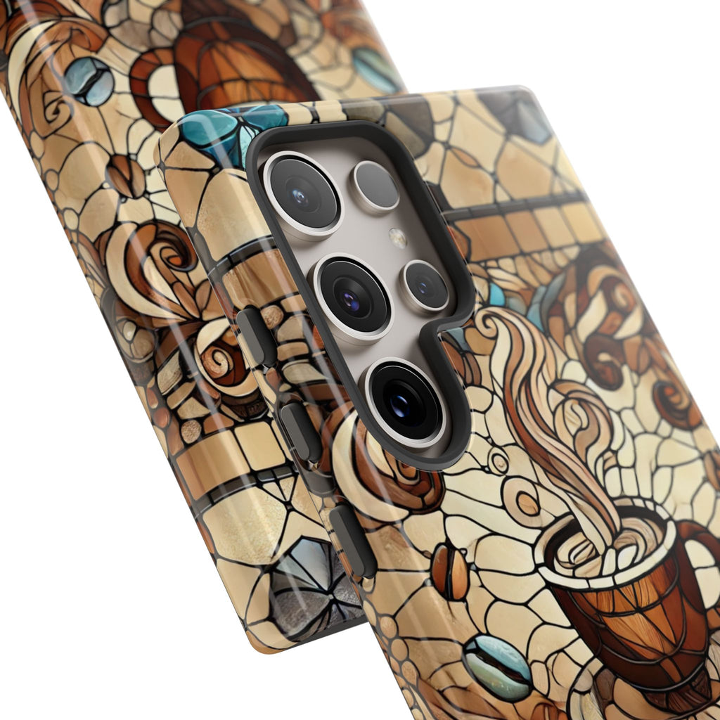 Stained Glass Coffee iPhone Case – Shockproof TPU, 3D Wrap Design