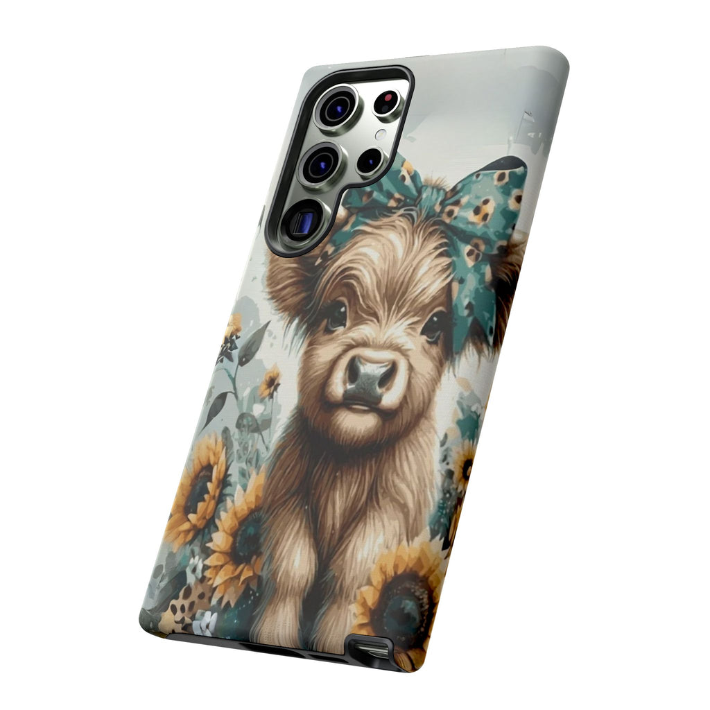 Adorable Cow Phone Case – Floral Farmhouse Design, Cute Animal Lover Gift