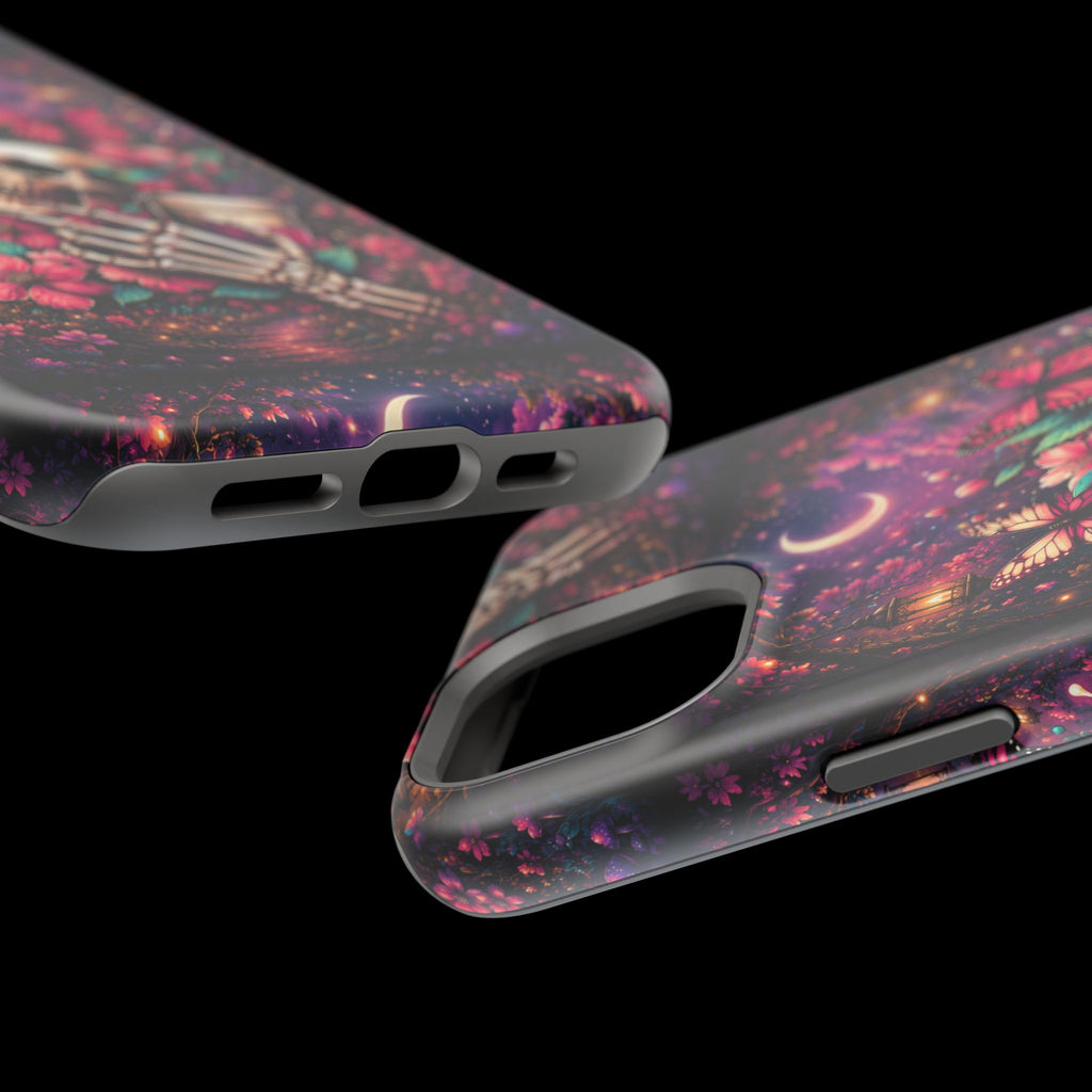 Skull & Butterflies Phone Case – Gothic Floral MagSafe-Compatible Case
