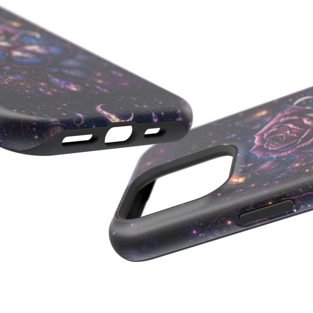 Mystical Rose & Moth Phone Case – Floral MagSafe-Compatible Cover