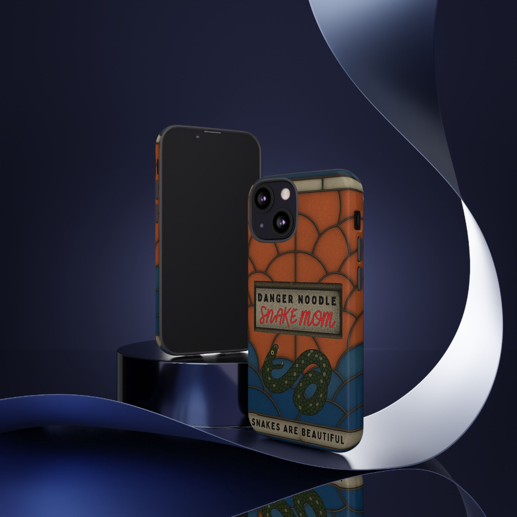 Danger Noodle Snake Mom Phone Case | Snakes Are Beautiful |Stained Glass Snake Art | Funny Snake Lover Gift |  Reptile Mom Phone Cover