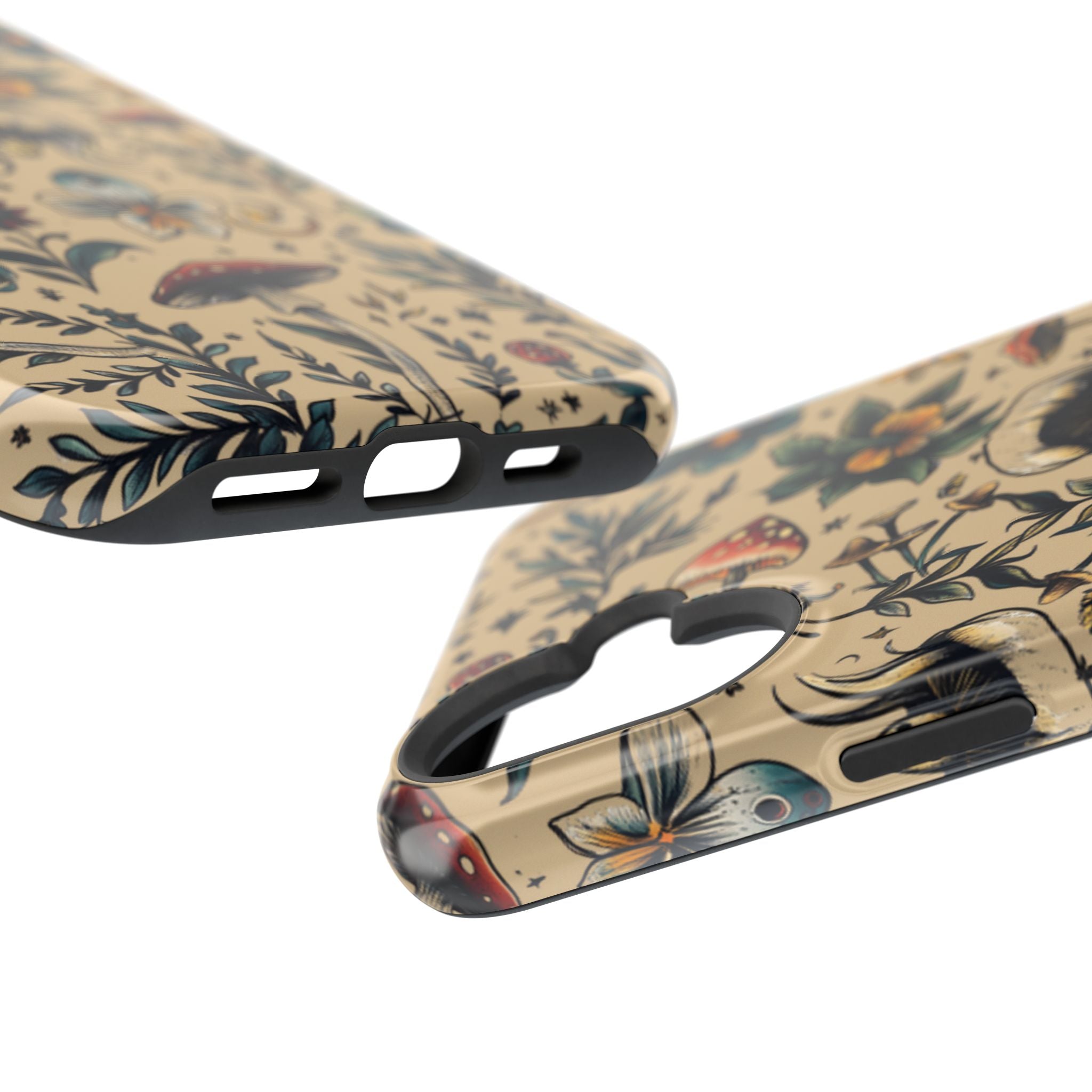 Vintage Botanical Mushroom Phone Case – MagSafe-Compatible Cover