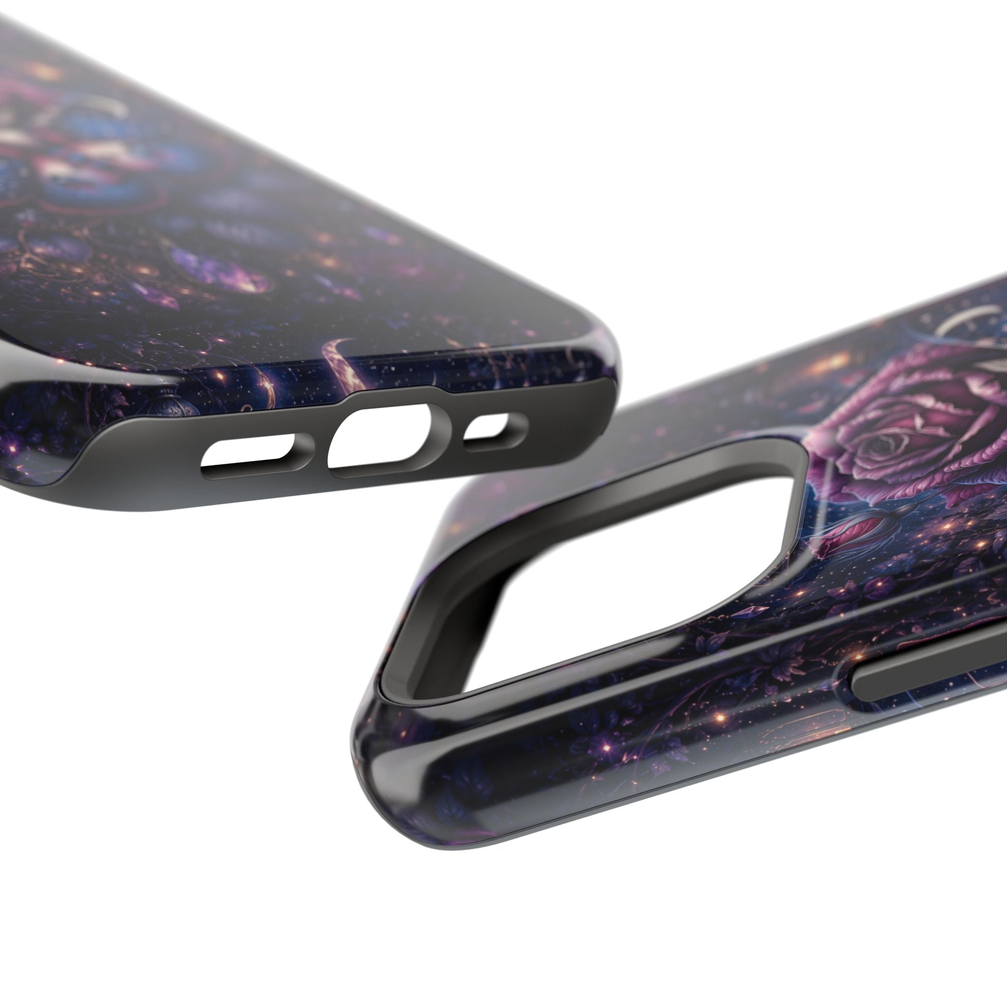 Mystical Rose & Moth Phone Case – Floral MagSafe-Compatible Cover