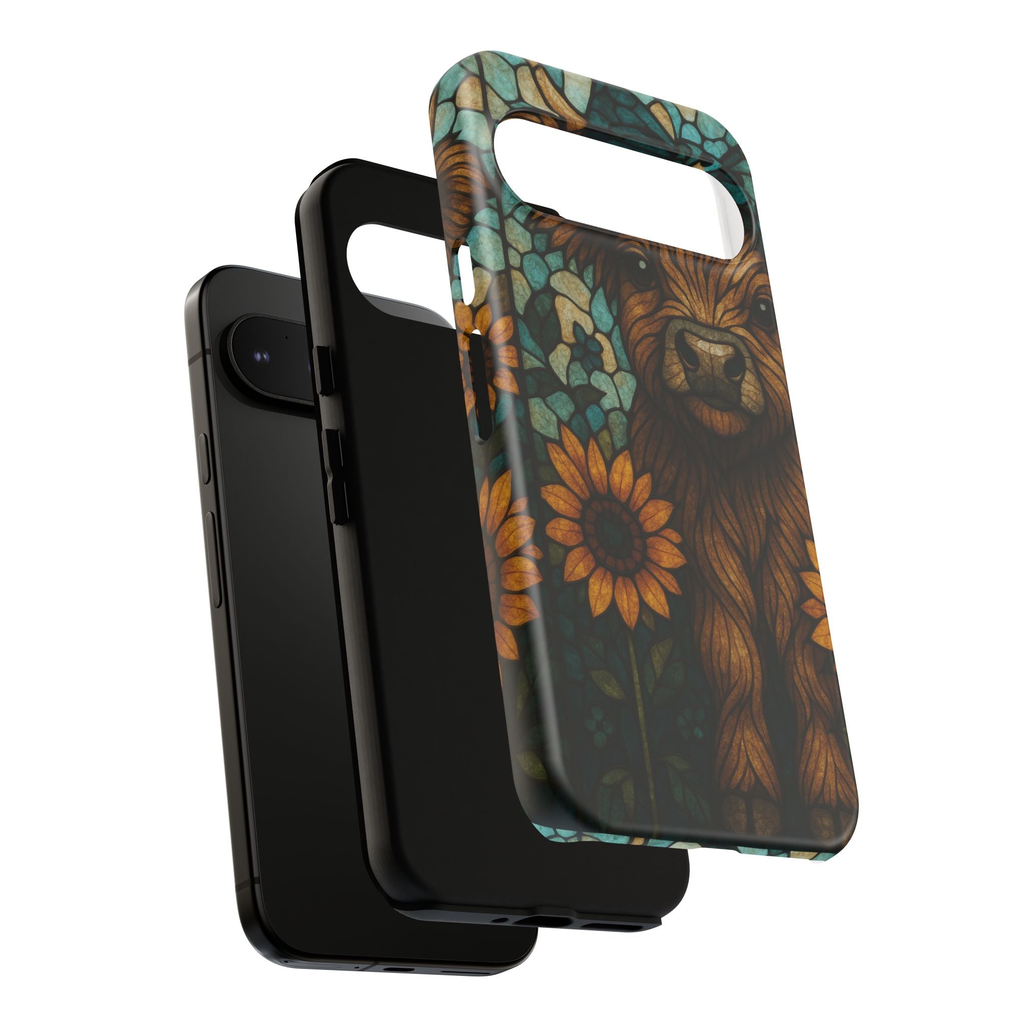 Stained Glass Baby Cow Phone Case – Sunflower Farmhouse Animal Design