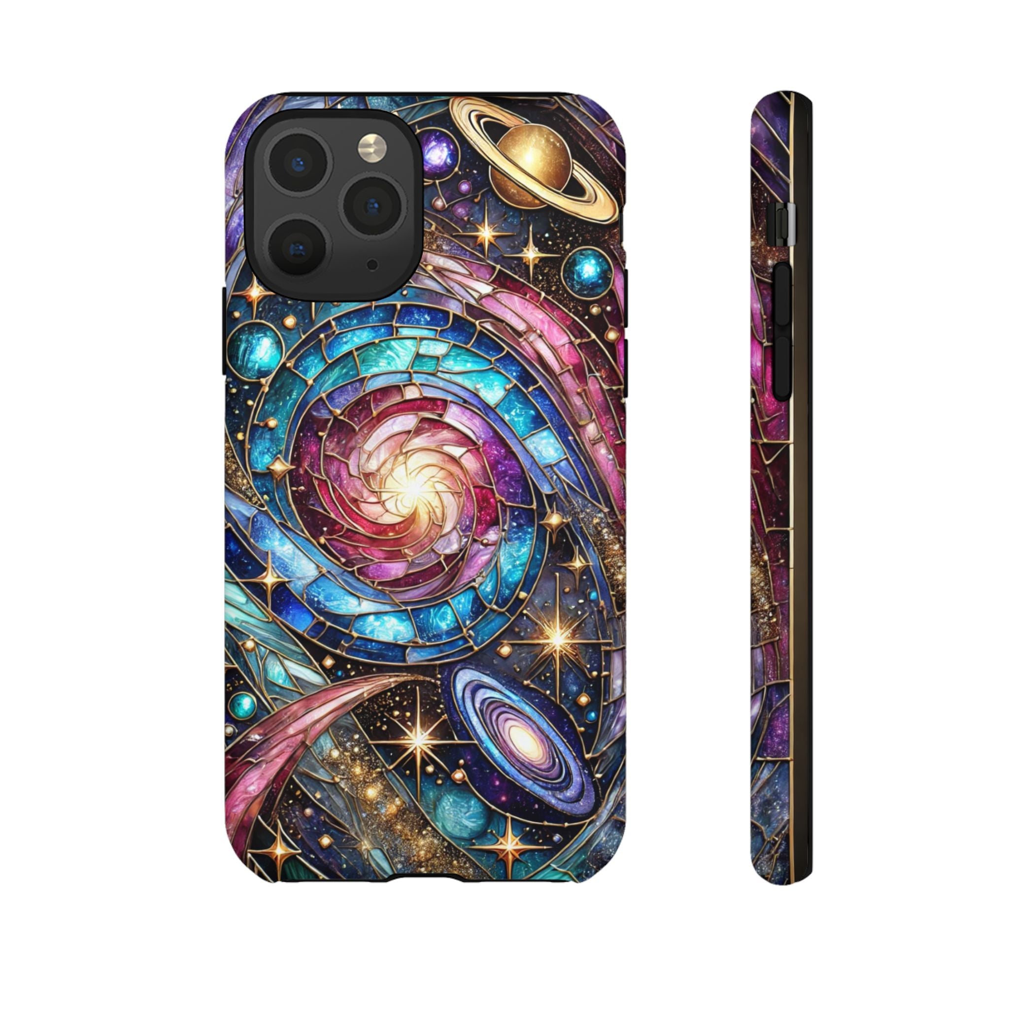 Stained Glass Celestial iPhone Case – Galaxy 3D Full-Wrap Protective Phone Cover