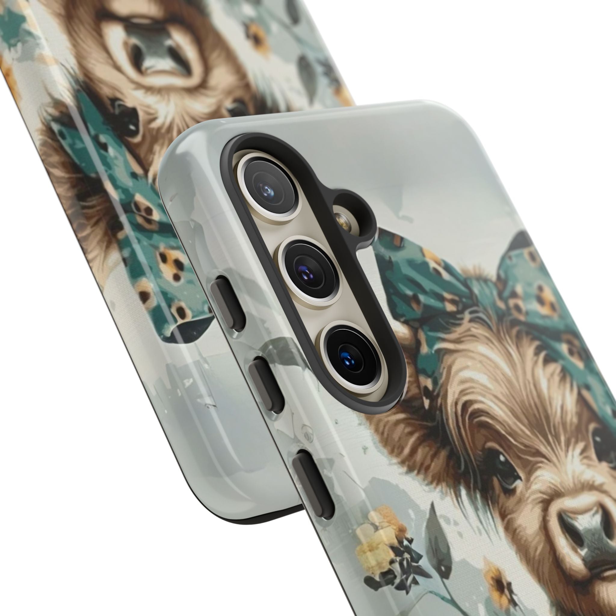 Adorable Cow Phone Case – Floral Farmhouse Design, Cute Animal Lover Gift