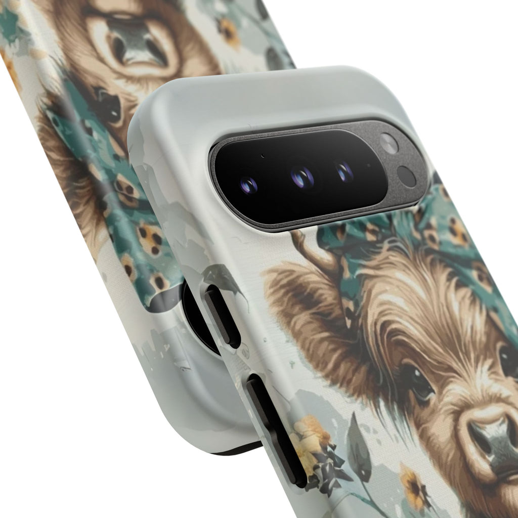 Adorable Cow Phone Case – Floral Farmhouse Design, Cute Animal Lover Gift