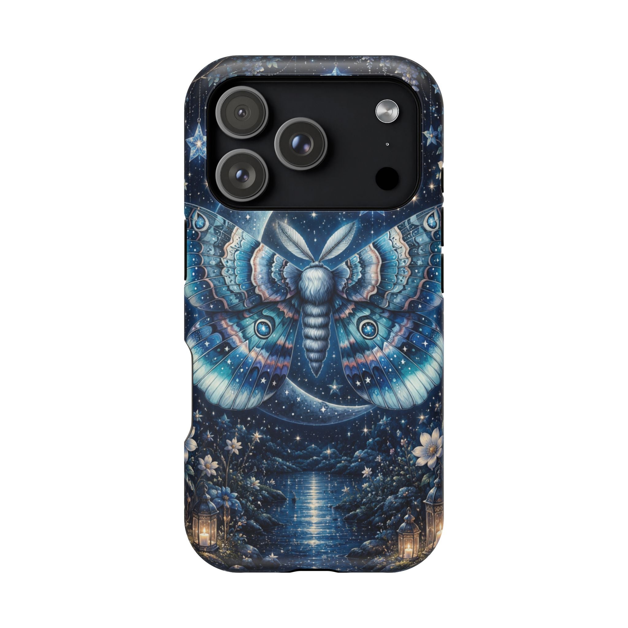 Mystic Moth Moon Phone Case – Night Sky MagSafe-Compatible Cover