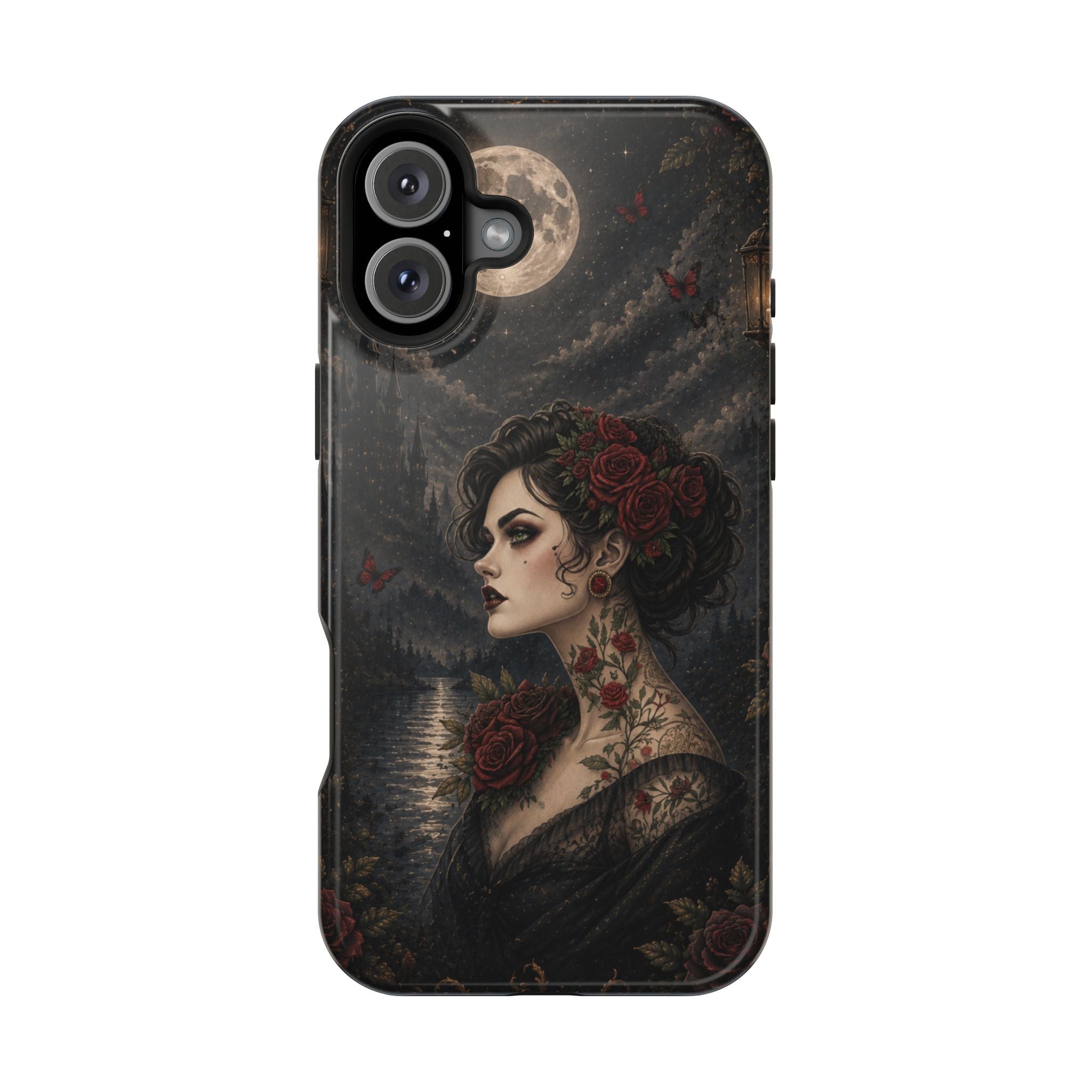 Gothic Rose Portrait Phone Case – Dark Romance MagSafe-Compatible Cover