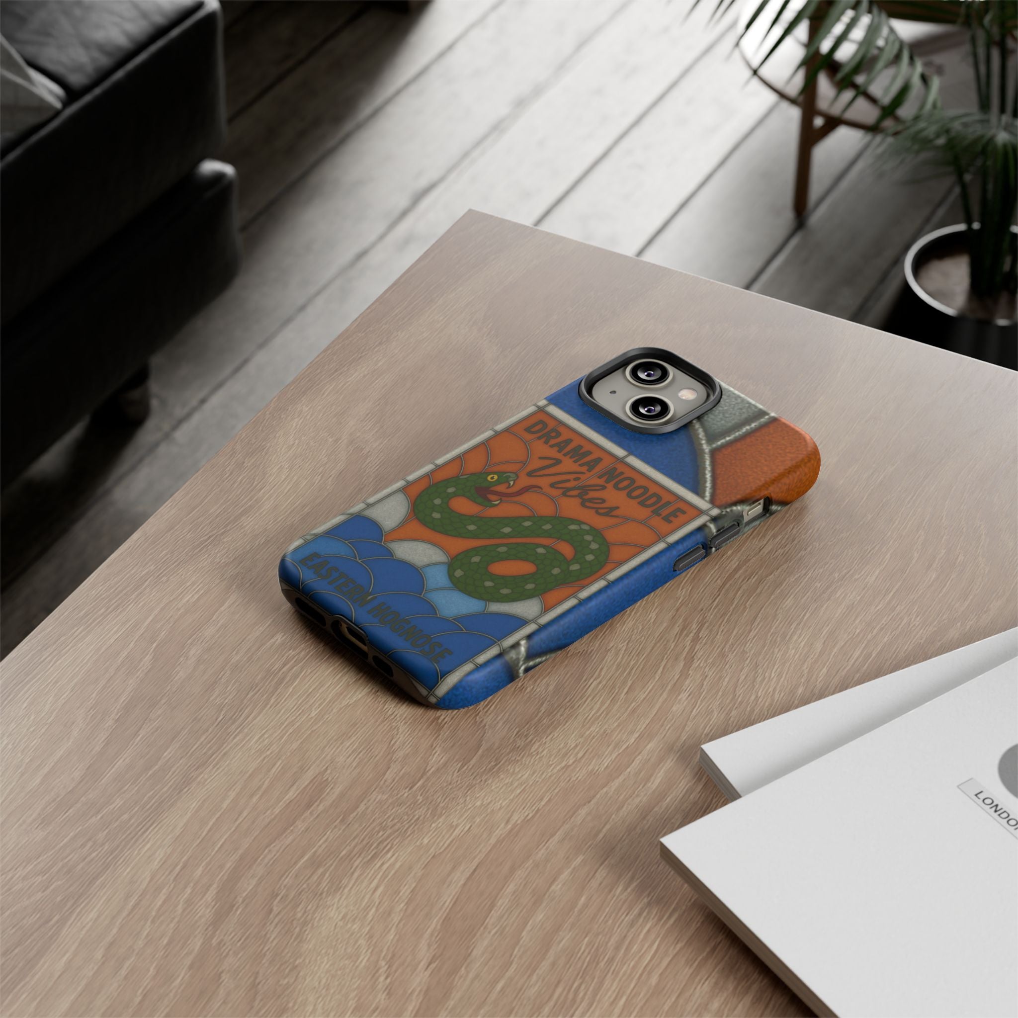 Stained Glass Snake Phone Case – Vibrant Drama Noodle Aesthetic Cover
