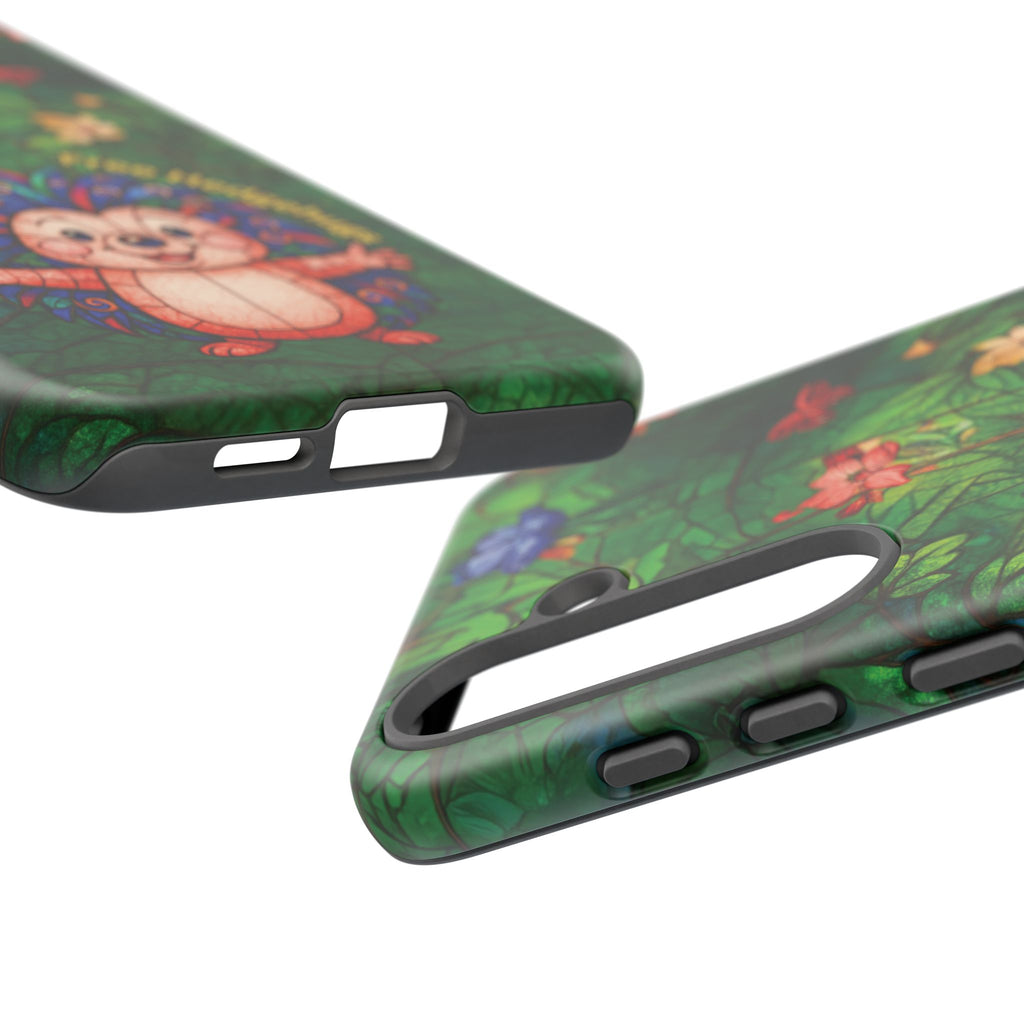 Stained Glass Hedgehog Phone Case – "Free Hedgehugs" Floral Design