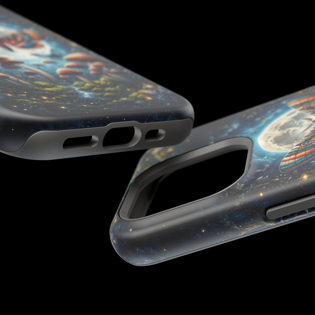 Mystic Moth Moon Phone Case – Whimsical MagSafe-Compatible Cover