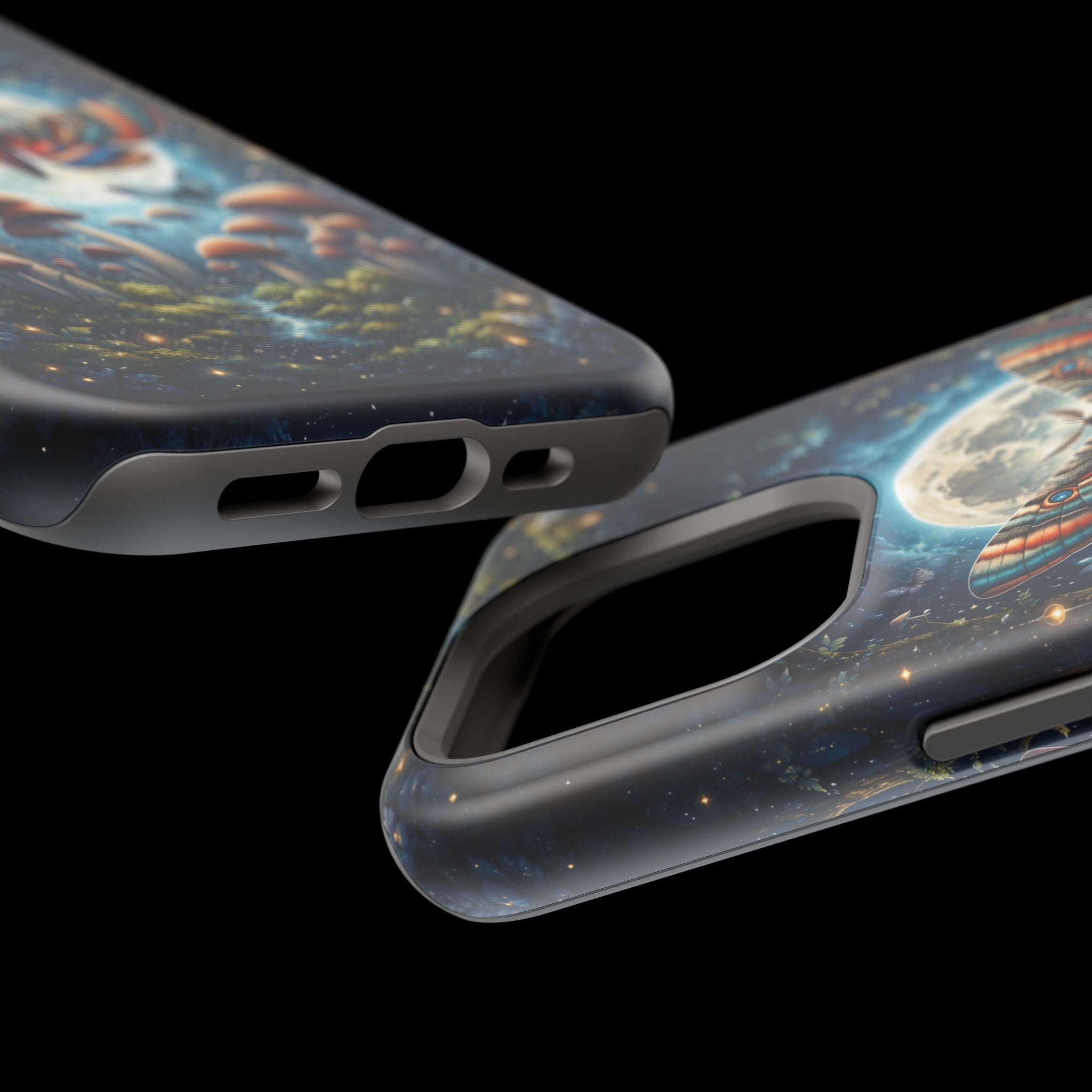 Mystic Moth Moon Phone Case – Whimsical MagSafe-Compatible Cover