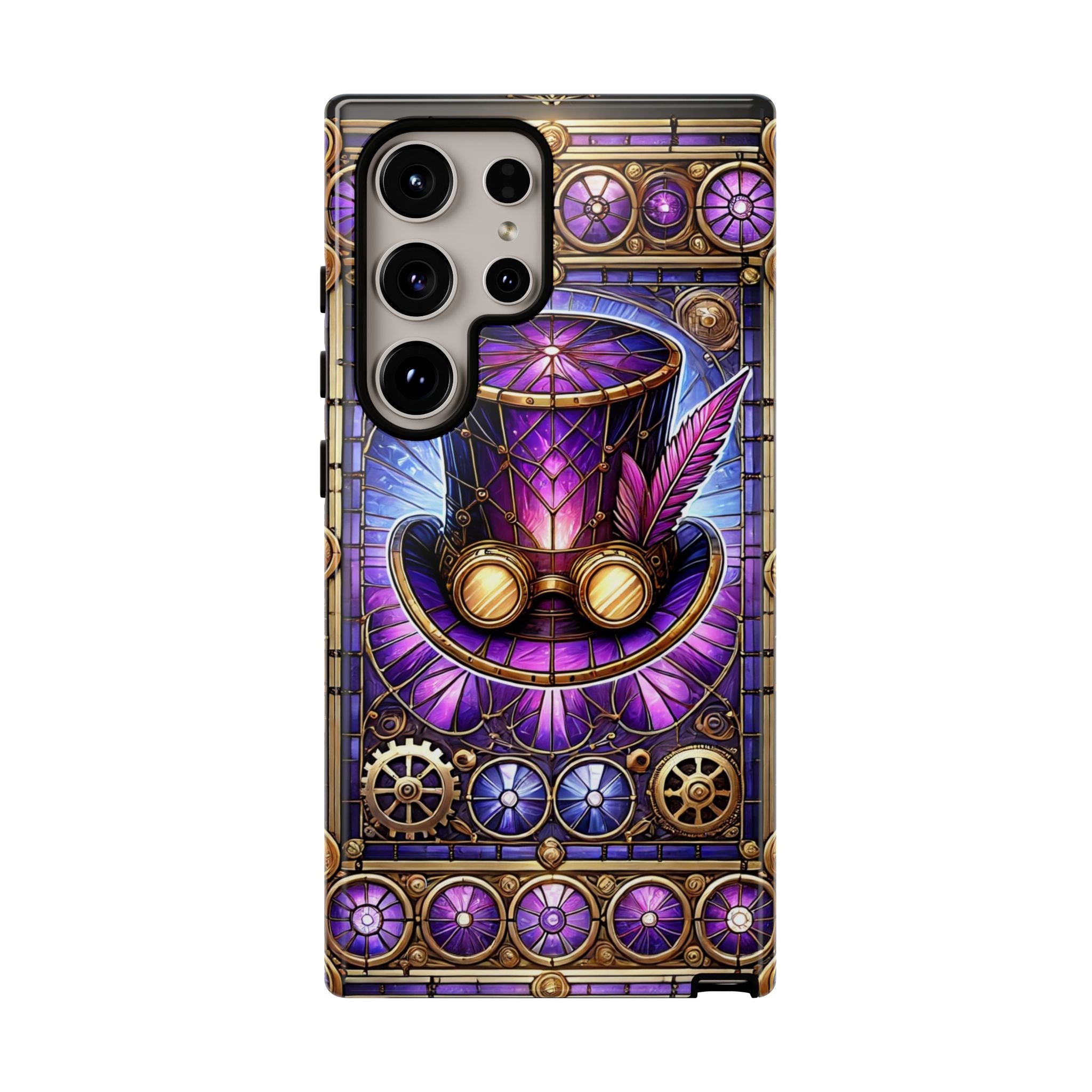 Stained Glass Steampunk Android Phone Case – 3D Full-Wrap Protective Cover with TPU Liner