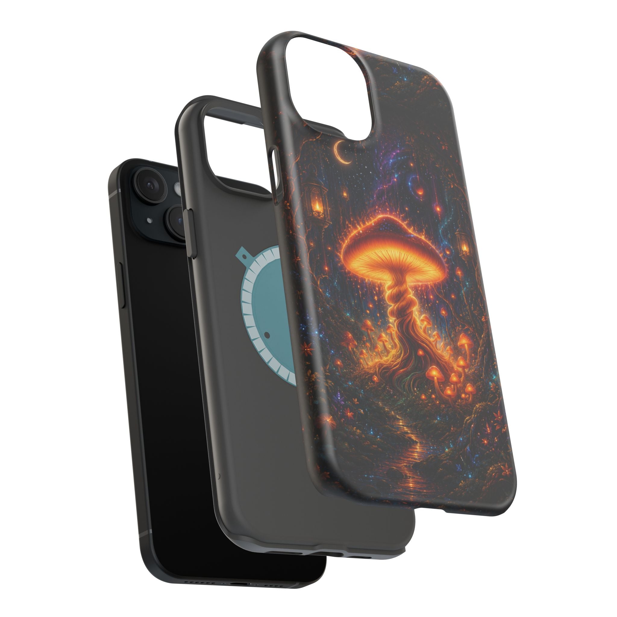 Psychedelic Glowing Mushroom Phone Case – MagSafe Galaxy Art Cover