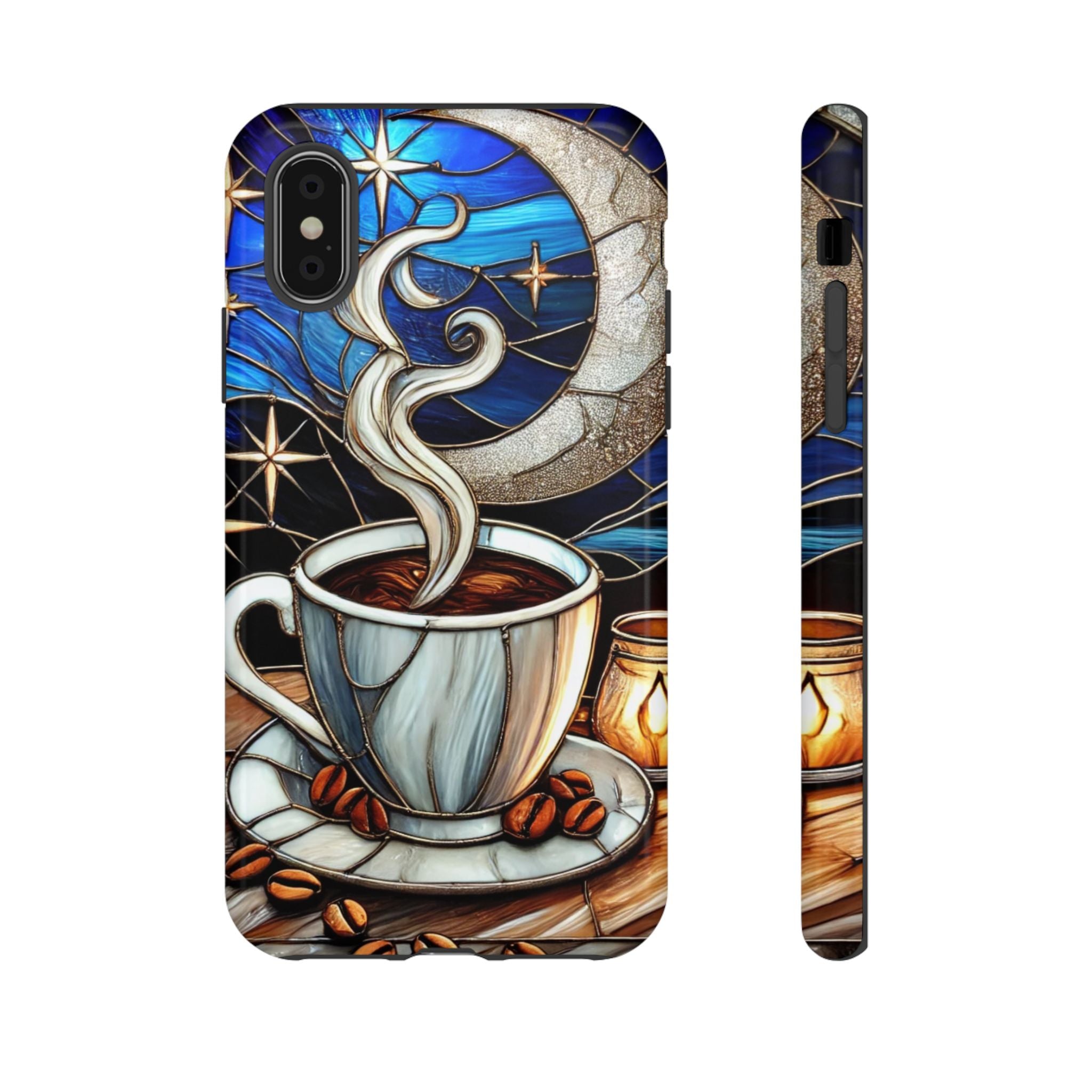 Stained Glass Coffee Phone Case – Cozy Artistic Design for Coffee Lovers