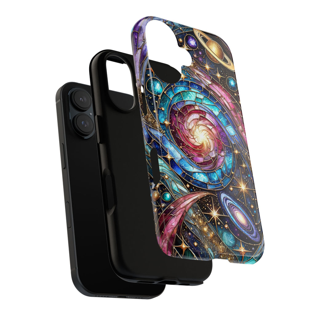 Galaxy Swirl Stained Glass Phone Case – Cosmic Celestial Cover