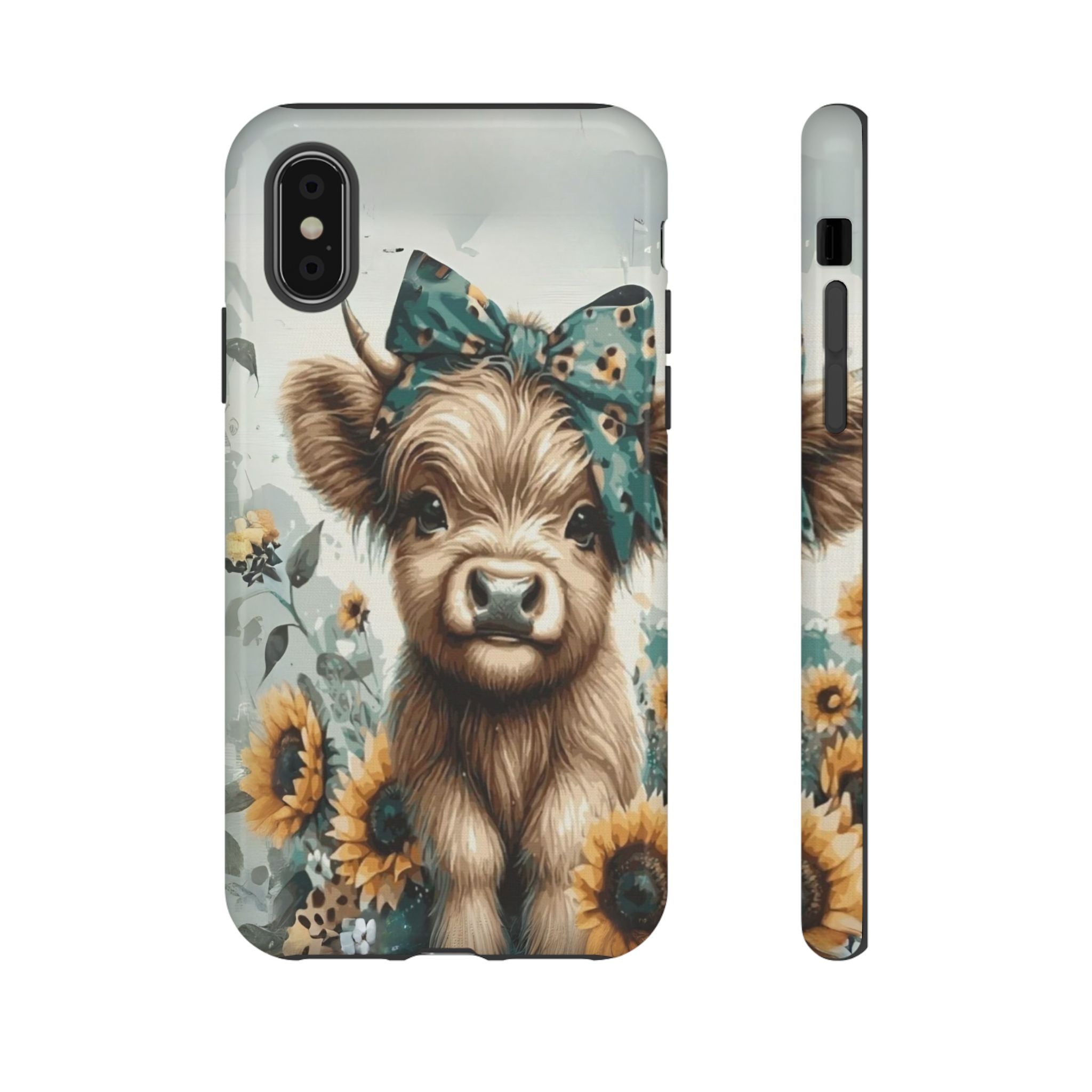 Adorable Cow Phone Case – Floral Farmhouse Design, Cute Animal Lover Gift