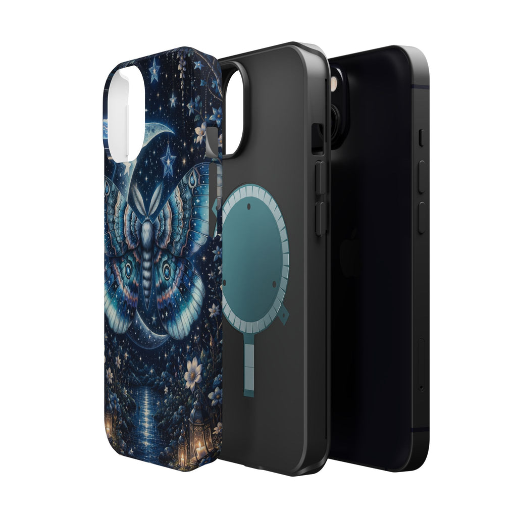 Mystic Moth Moon Phone Case – Night Sky MagSafe-Compatible Cover