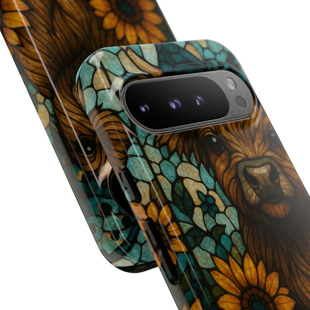 Stained Glass Baby Cow Phone Case – Sunflower Farmhouse Animal Design