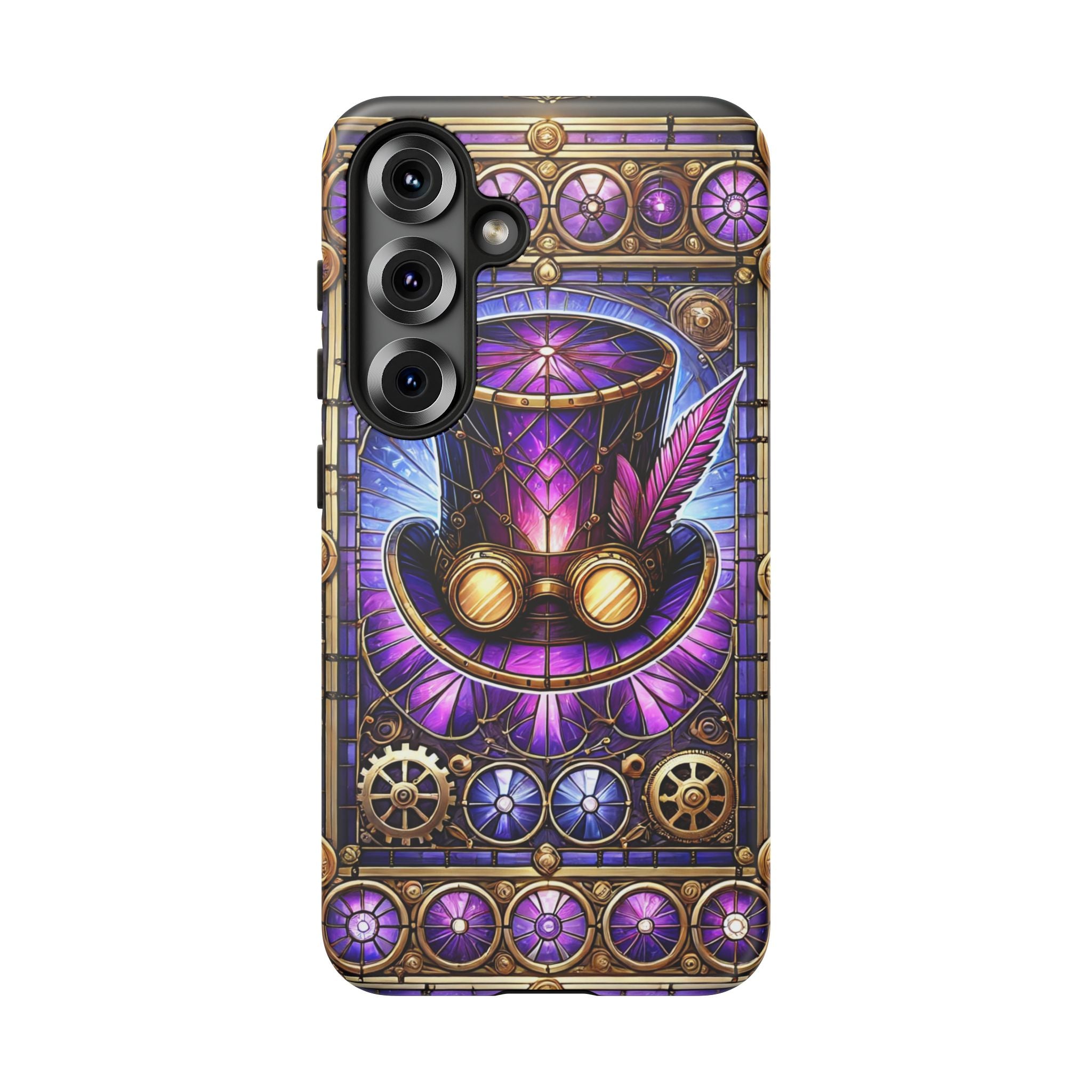 Stained Glass Steampunk Android Phone Case – 3D Full-Wrap Protective Cover with TPU Liner