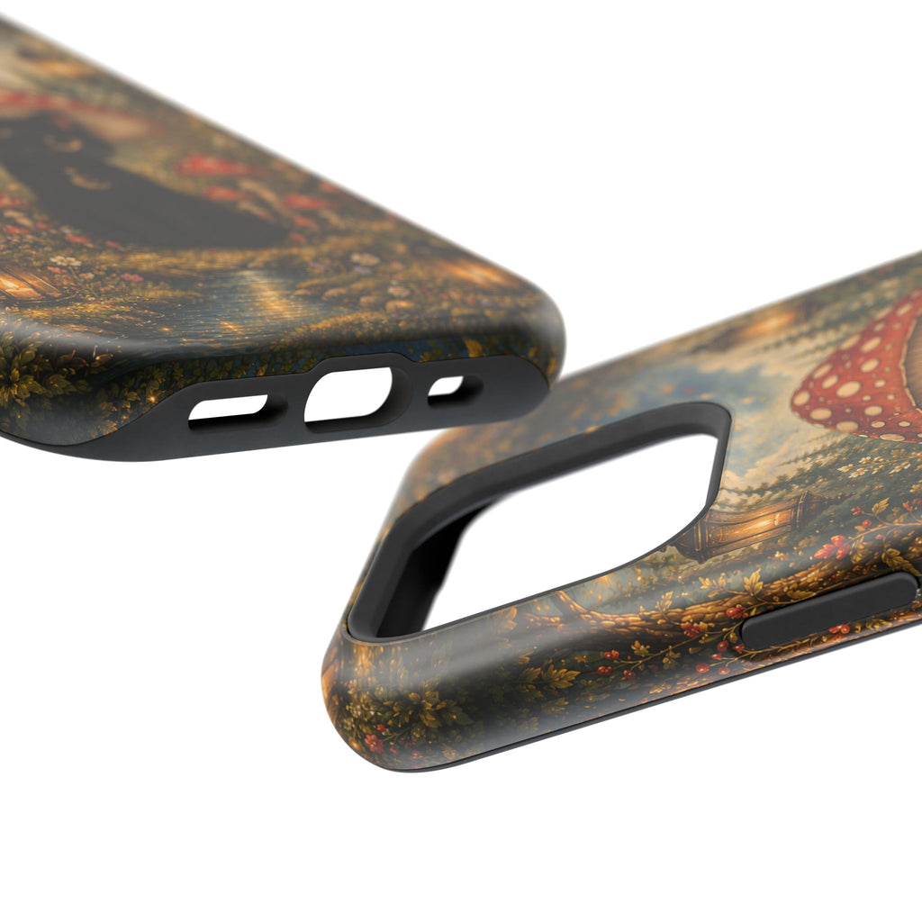 Black Cat & Mushroom Phone Case – Magical MagSafe-Compatible Cover