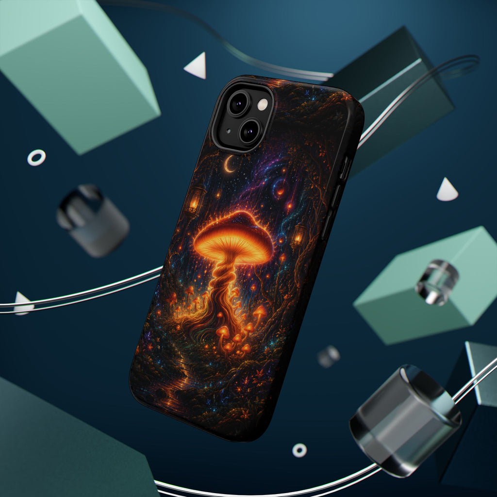 Psychedelic Glowing Mushroom Phone Case – MagSafe Galaxy Art Cover