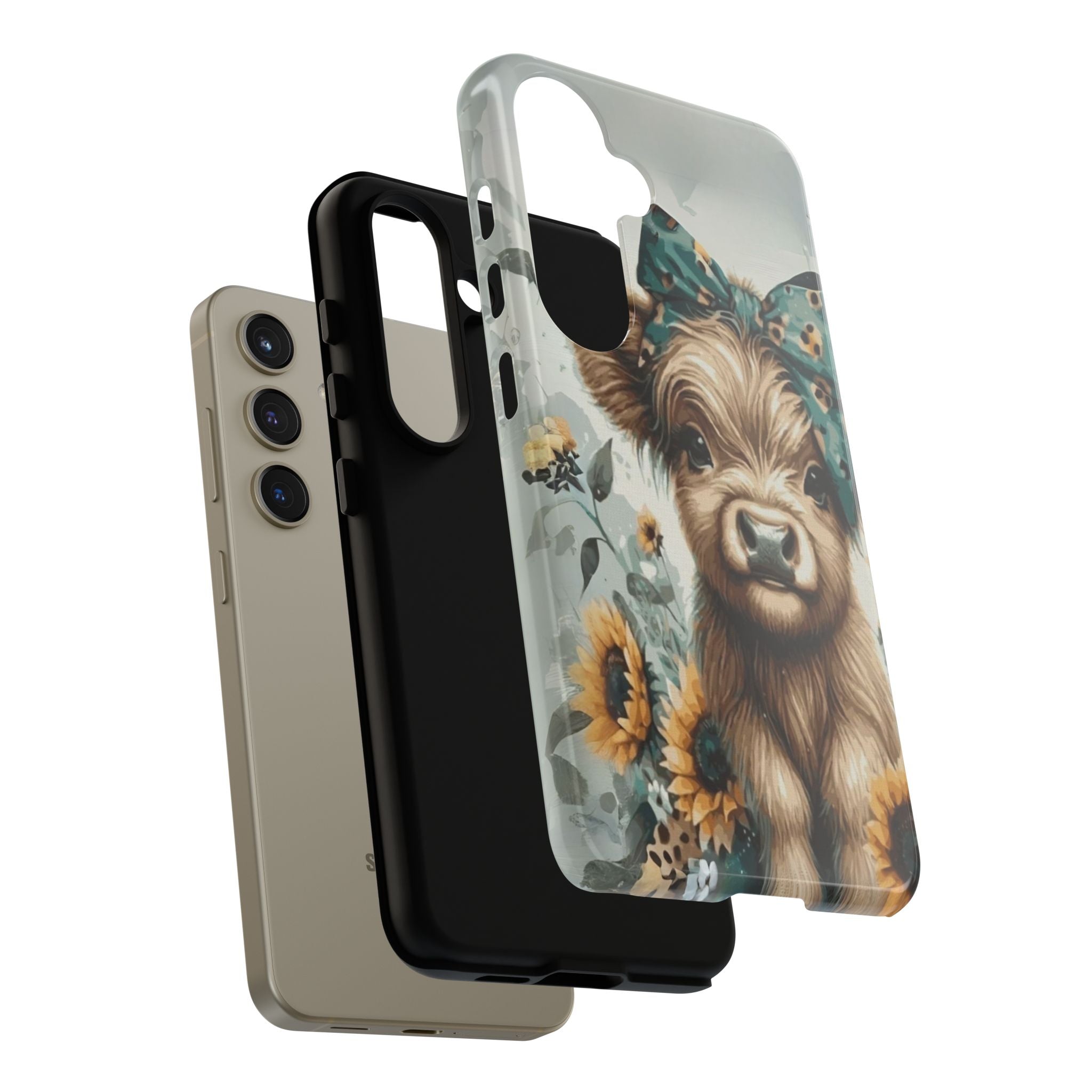 Adorable Cow Phone Case – Floral Farmhouse Design, Cute Animal Lover Gift
