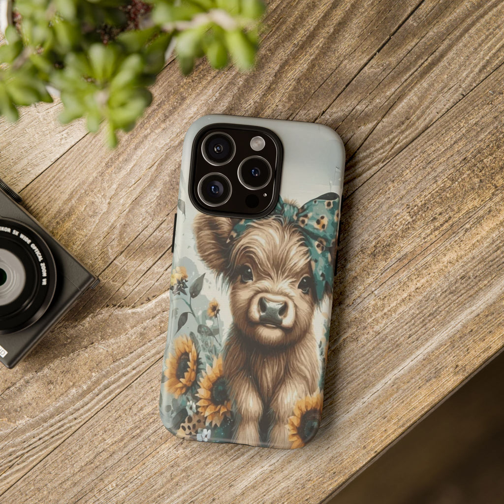 Adorable Cow Phone Case – Floral Farmhouse Design, Cute Animal Lover Gift